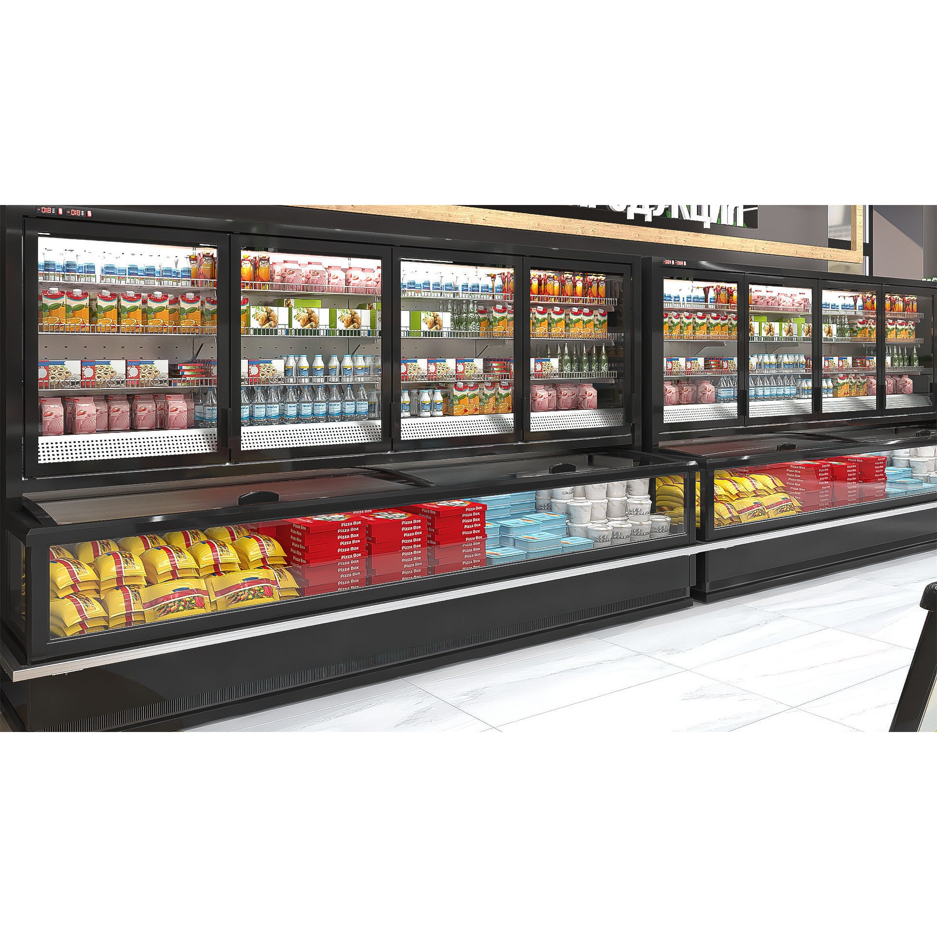 Refrigerated Display Case 3D Model – High Poly PBR Asset, FBX, OBJ - View 3