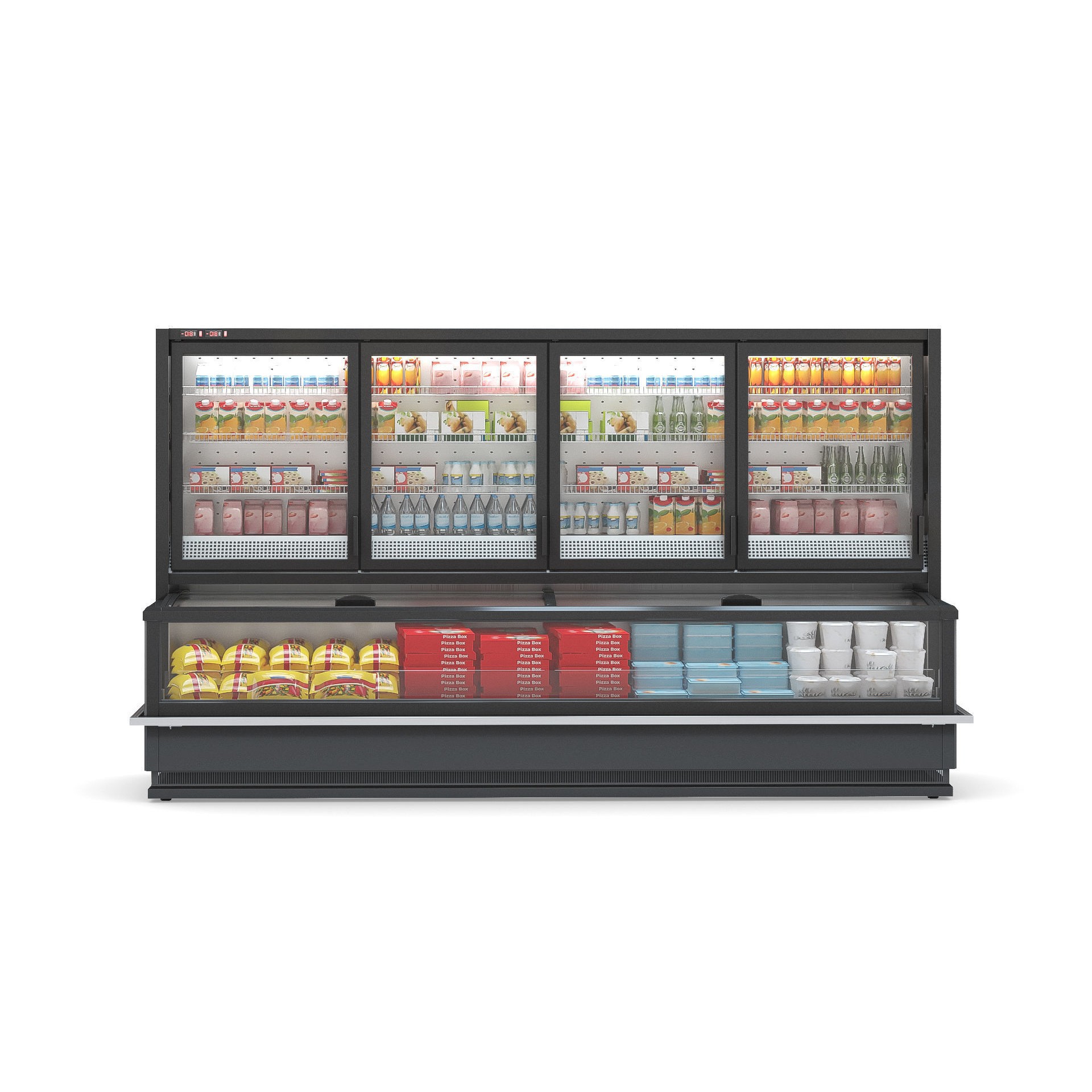 Refrigerated Display Case 3D Model – High Poly PBR Asset, FBX, OBJ - View 4