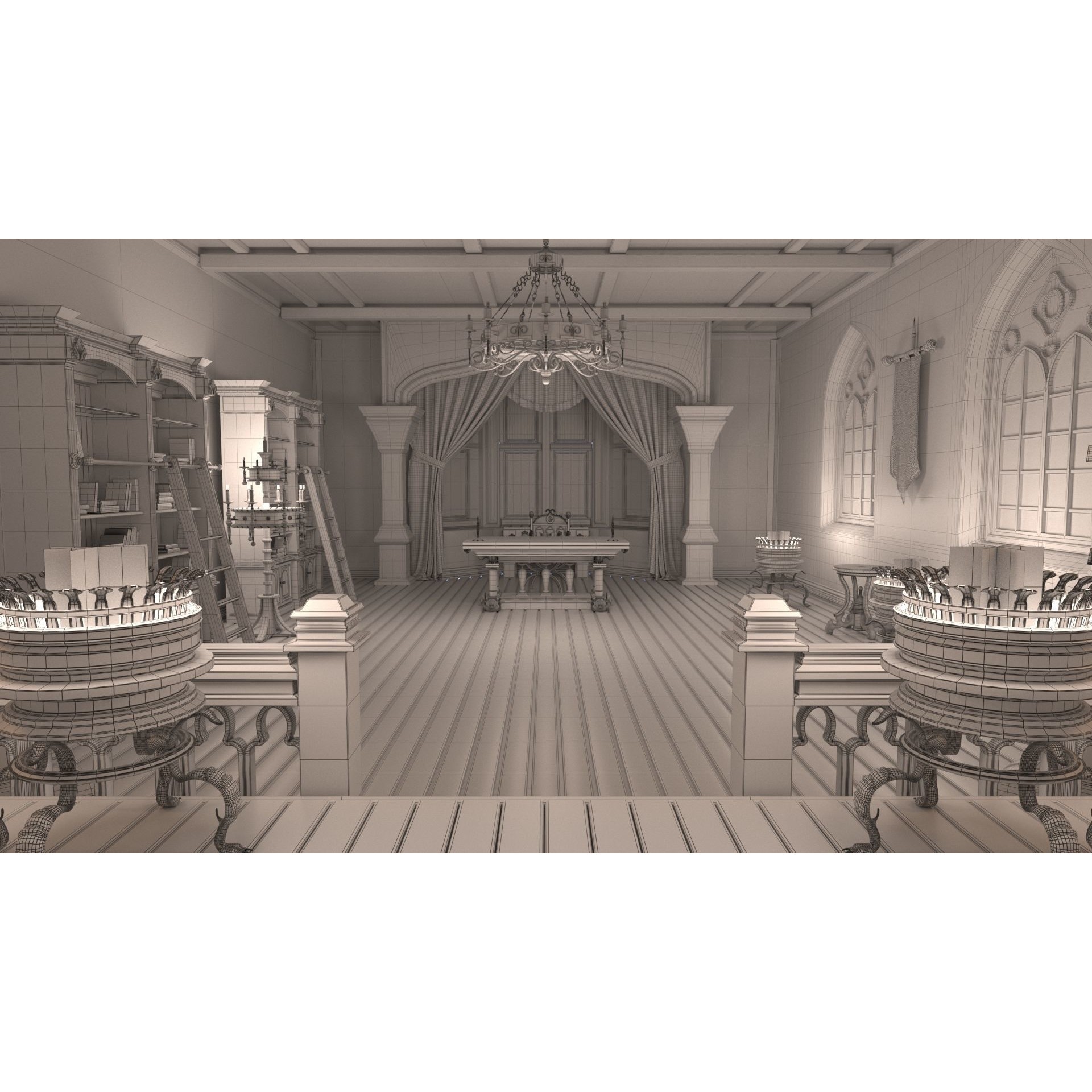 Medieval Interior - Game-Ready 3D Model