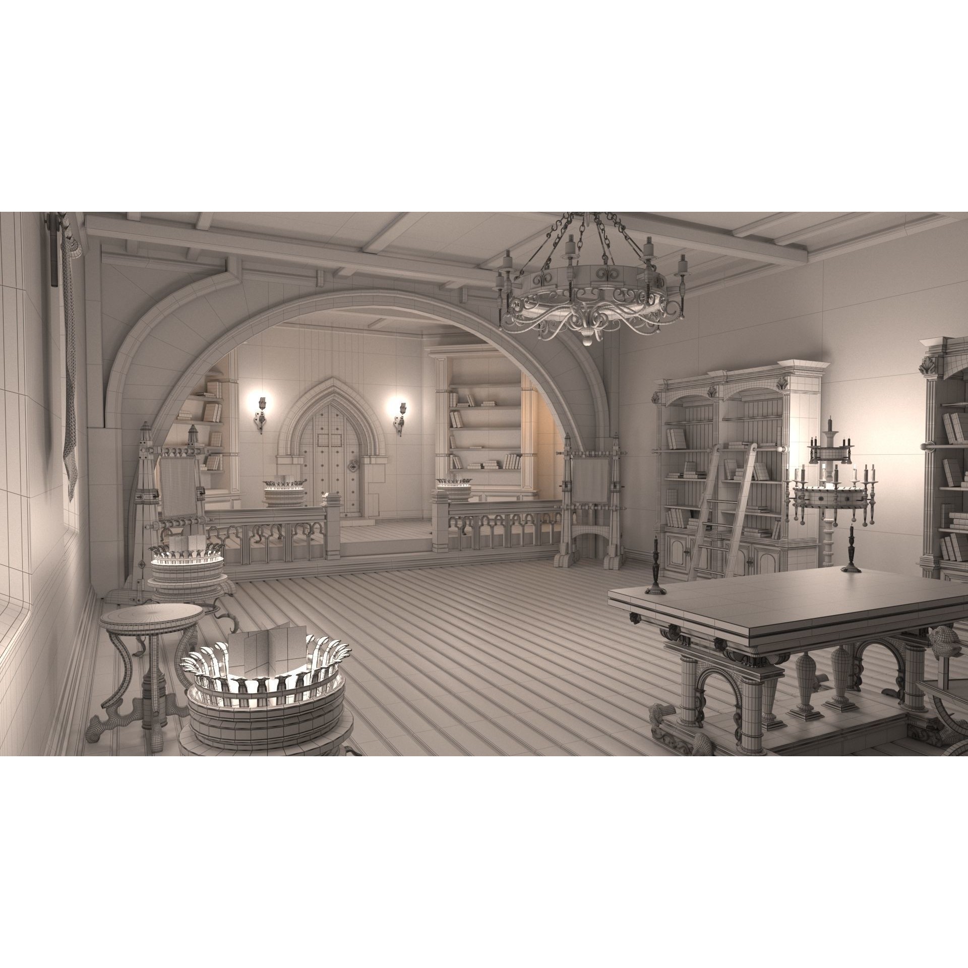 Medieval Interior - Game-Ready 3D Model - View 19