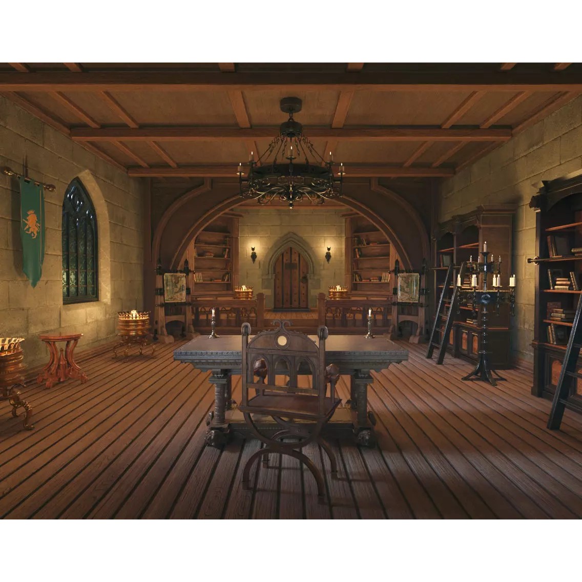 Medieval Interior - Game-Ready 3D Model - View 2