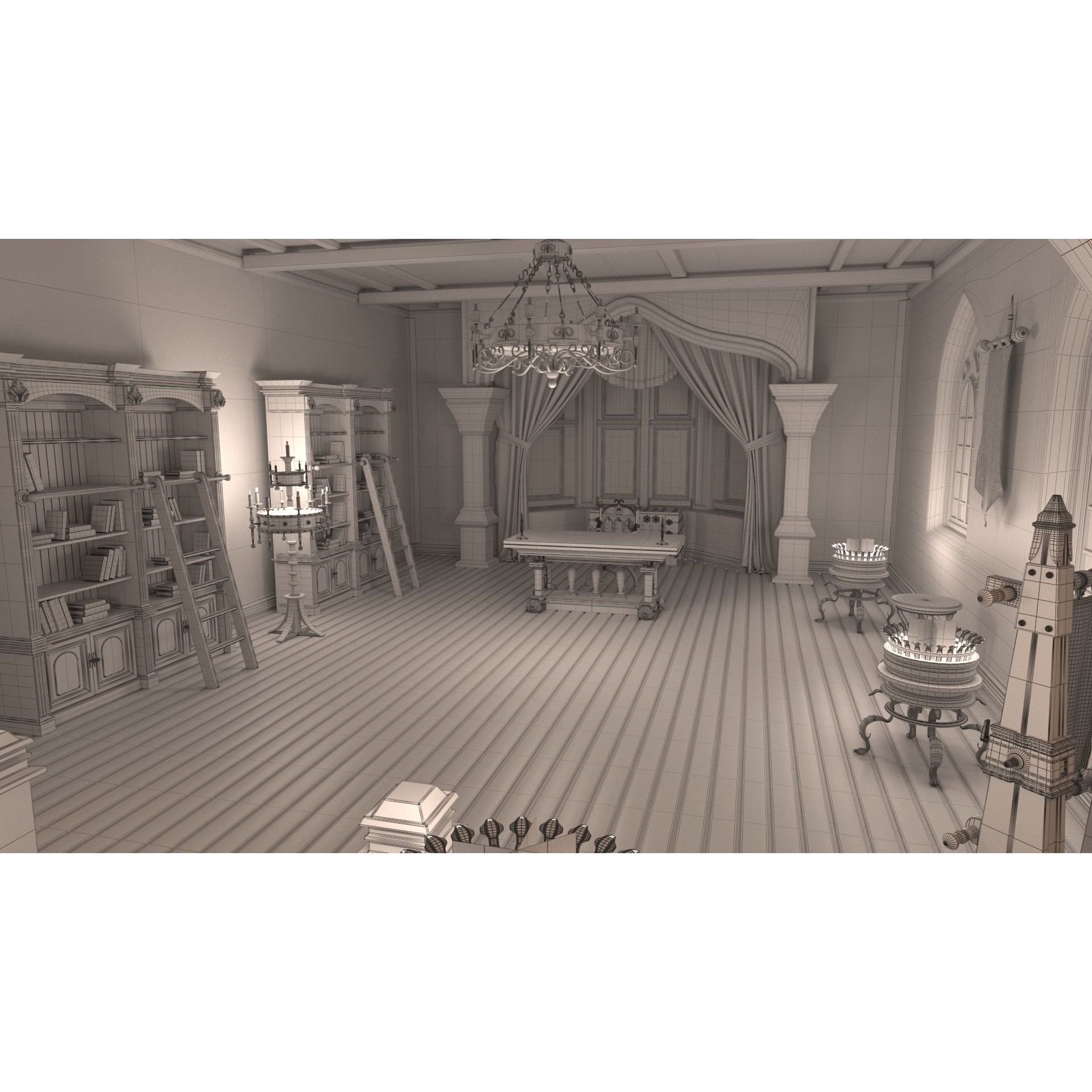 Medieval Interior - Game-Ready 3D Model - View 20