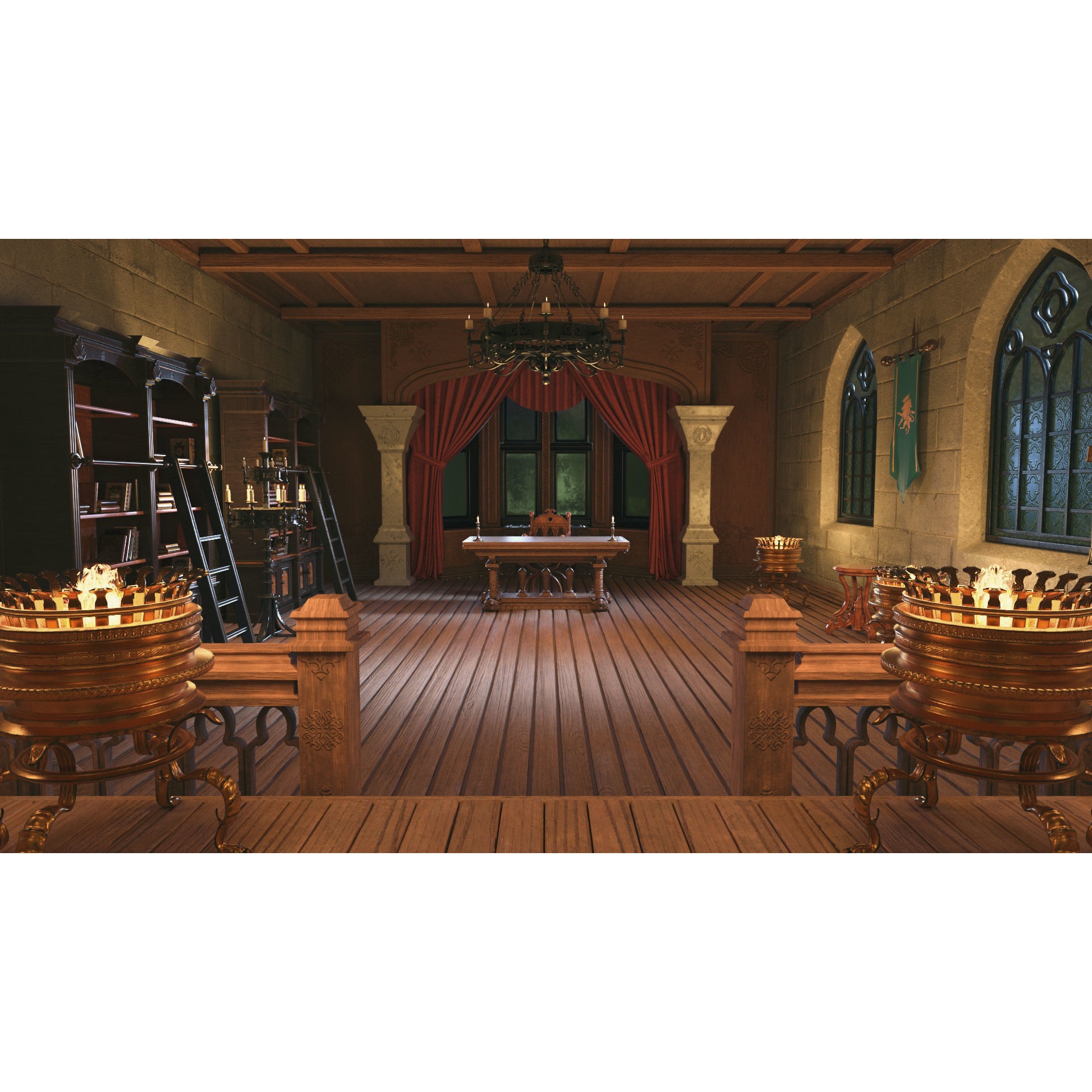 Medieval Interior - Game-Ready 3D Model - View 4