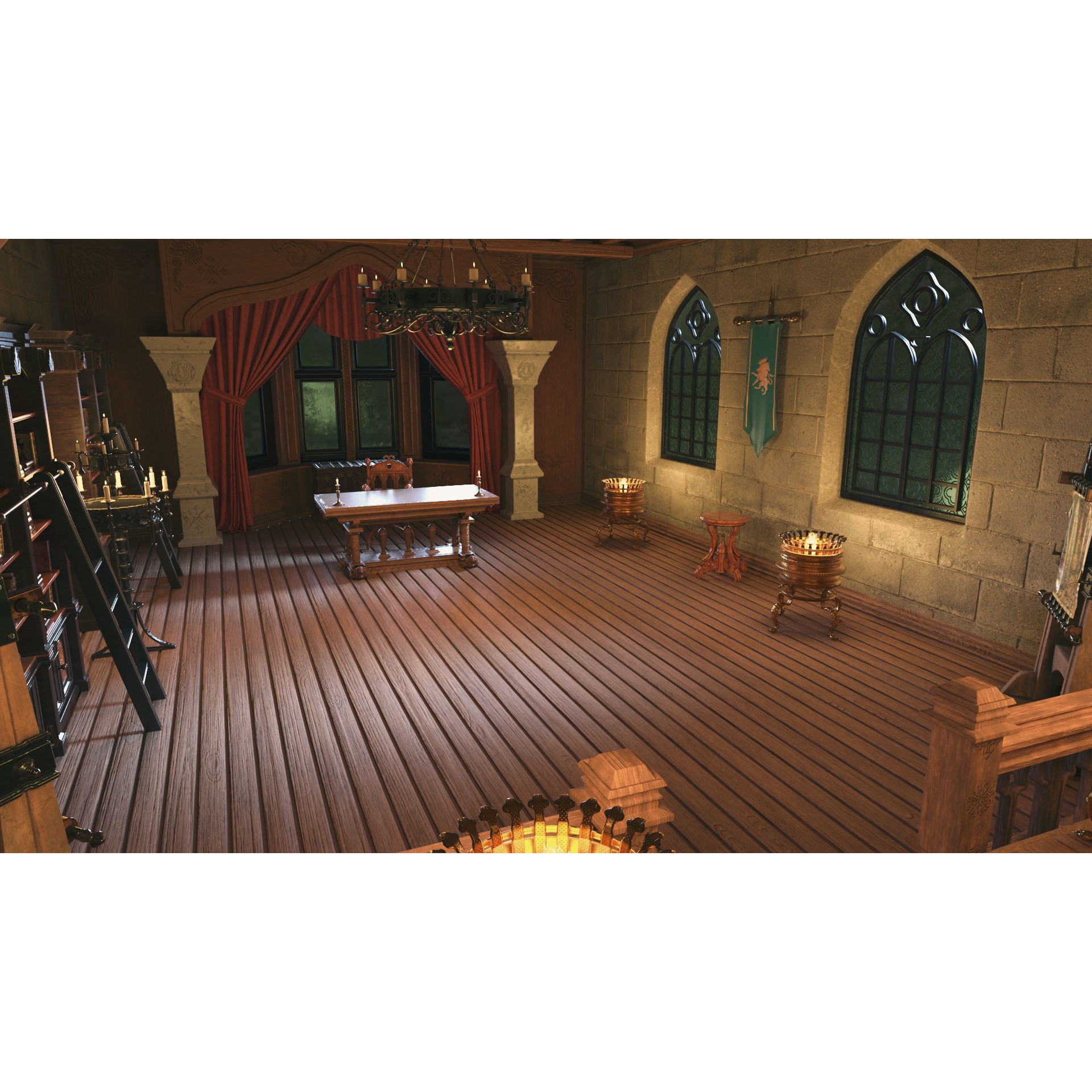 Medieval Interior - Game-Ready 3D Model - View 6