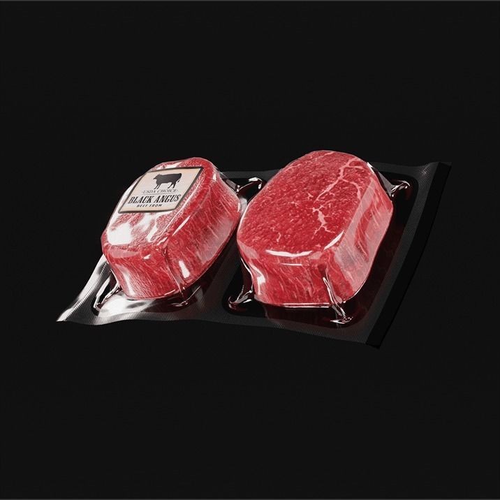Angus Beef Vacuum 3D Model – High-Quality PBR Asset for Rendering - View 5
