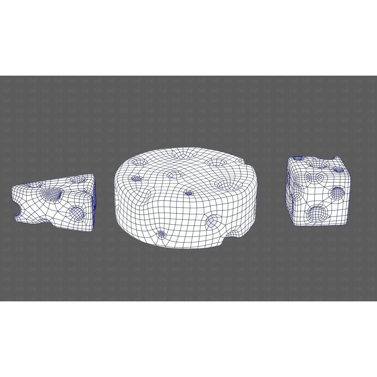 Cheese V01 3D Model – Low Poly Cartoon Food Asset, FBX, OBJ - View 17