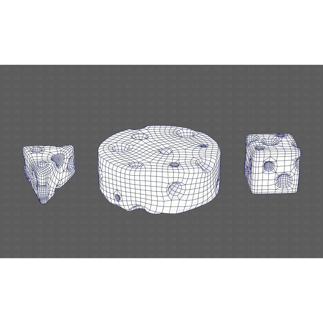Cheese V01 3D Model – Low Poly Cartoon Food Asset, FBX, OBJ - View 27