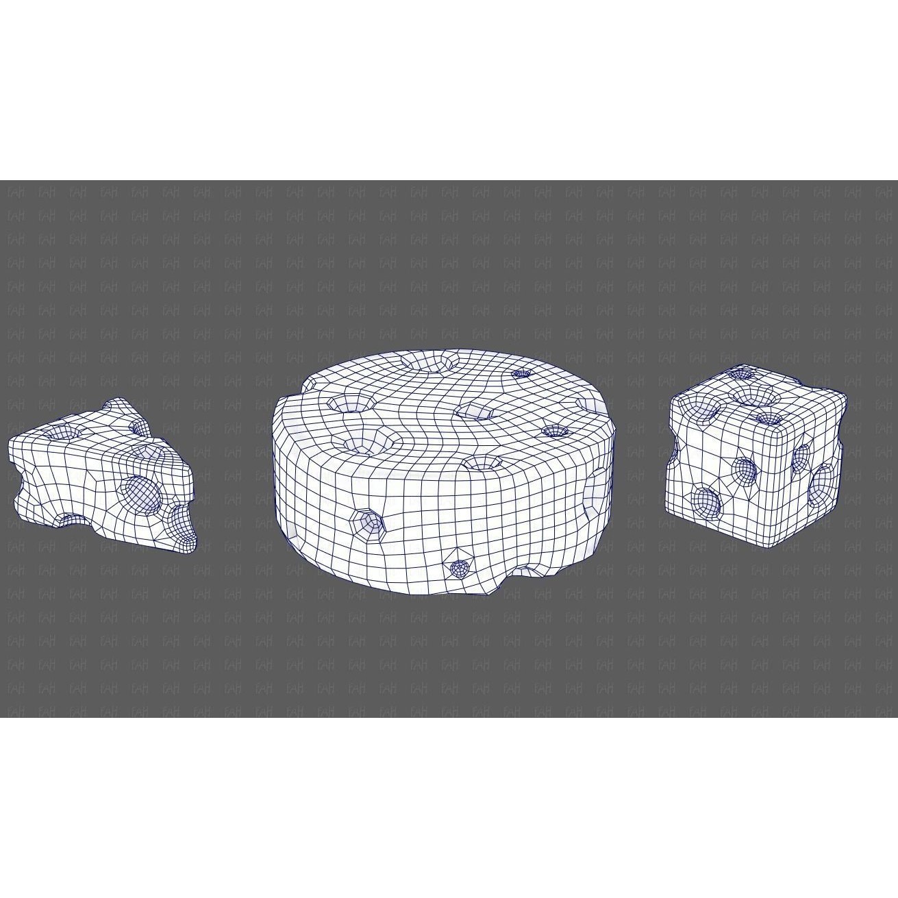 Cheese V01 3D Model – Low Poly Cartoon Food Asset, FBX, OBJ - View 28