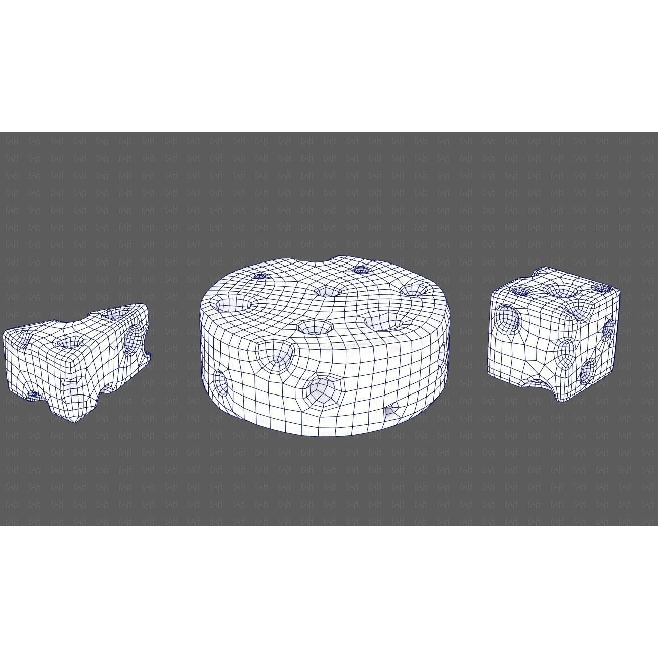 Cheese V01 3D Model – Low Poly Cartoon Food Asset, FBX, OBJ - View 30