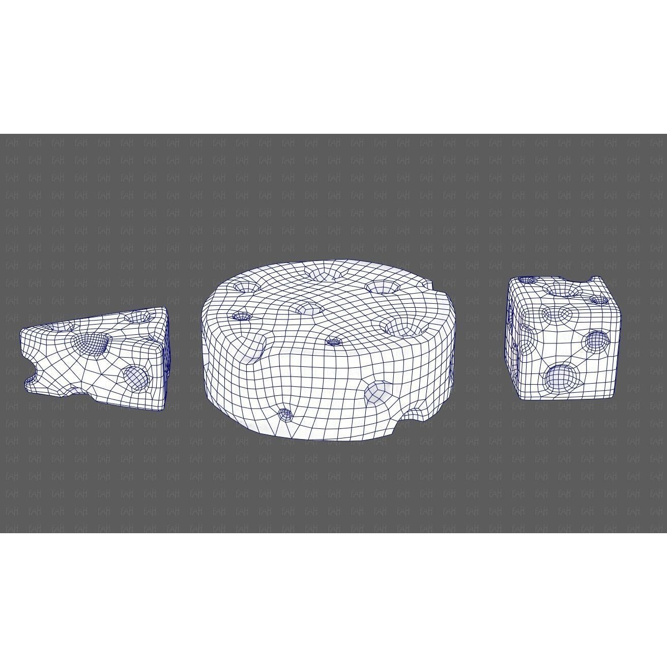 Cheese V01 3D Model – Low Poly Cartoon Food Asset, FBX, OBJ - View 33