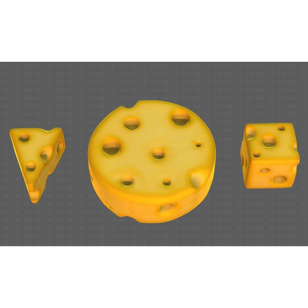Cheese V01 3D Model – Low Poly Cartoon Food Asset, FBX, OBJ - View 35