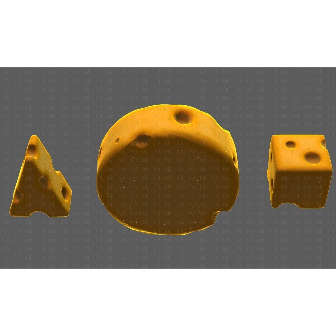 Cheese V01 3D Model – Low Poly Cartoon Food Asset, FBX, OBJ - View 37