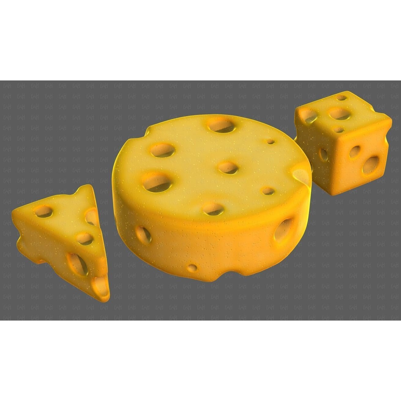 Cheese V01 3D Model – Low Poly Cartoon Food Asset, FBX, OBJ - View 39