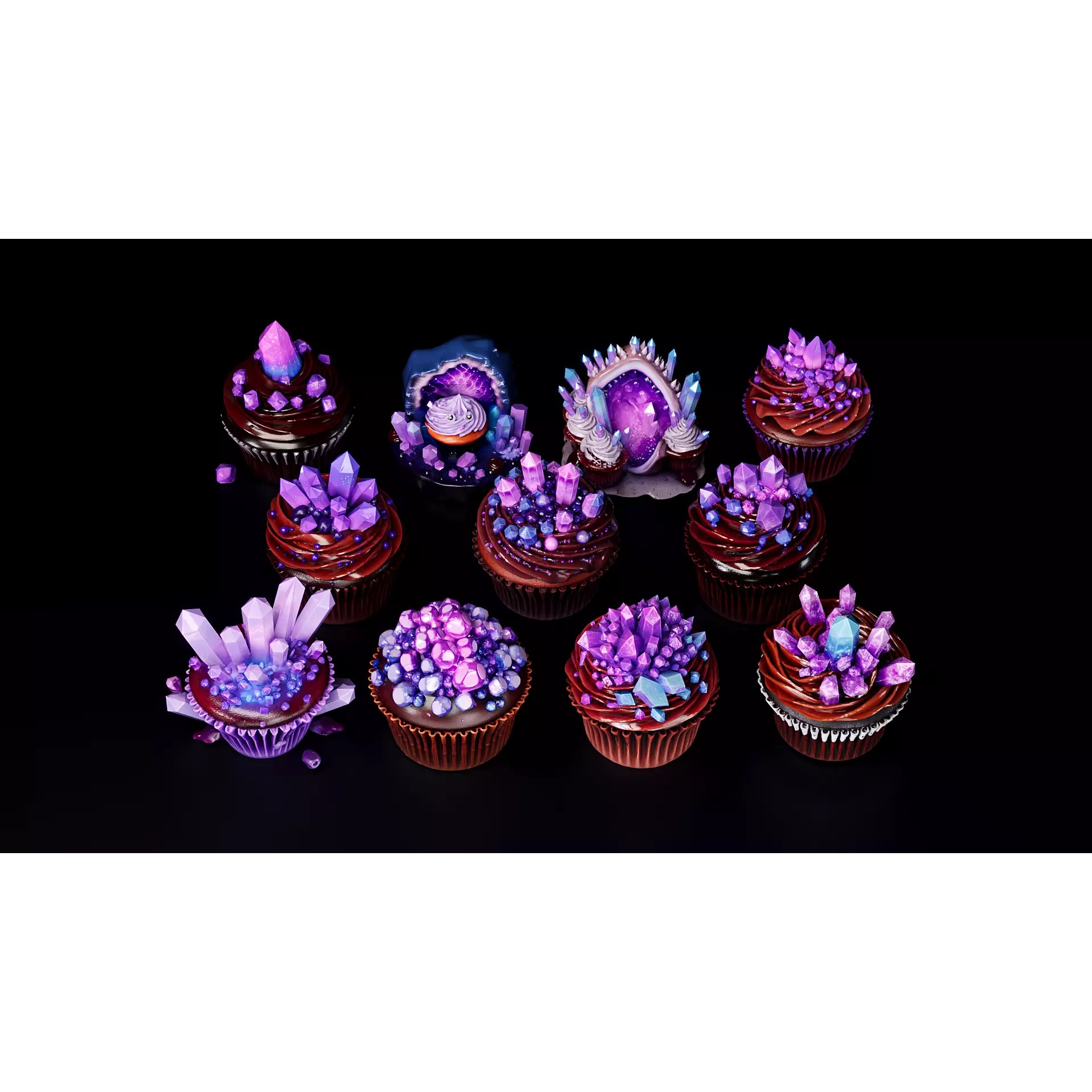Chocolate Cupcake 3D Model – PBR Textured, UV Mapped, FBX, Blender - View 2