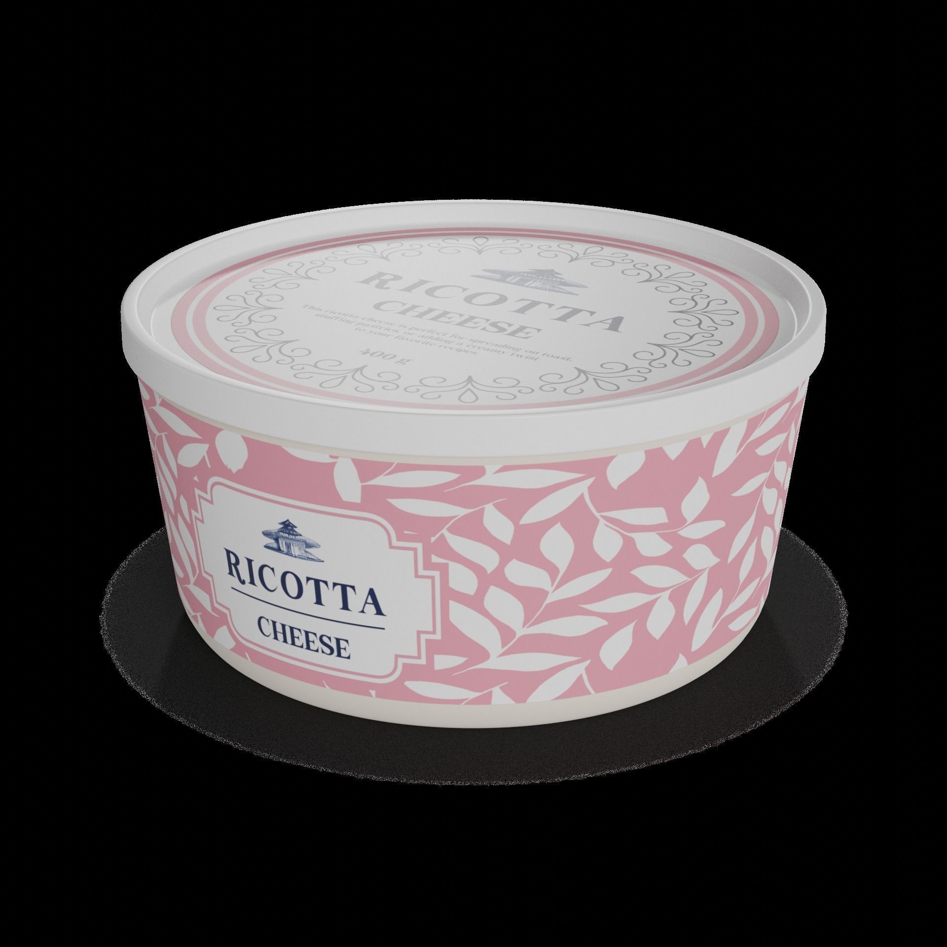 Ricotta Cheese 3D Model – Low Poly PBR Game Asset, FBX