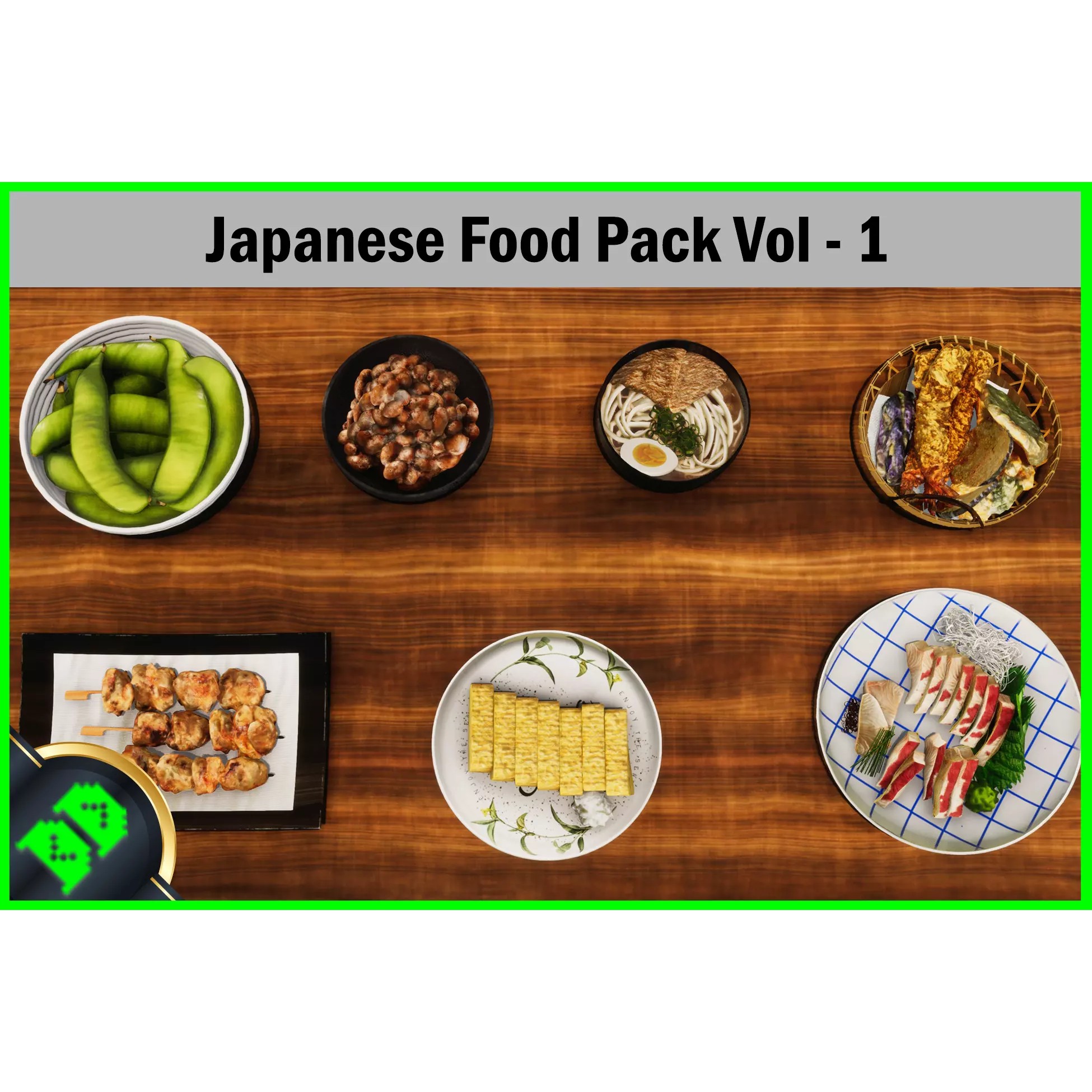 Japanese Food 3D Model – Low Poly Game Asset, PBR Textures - View 2