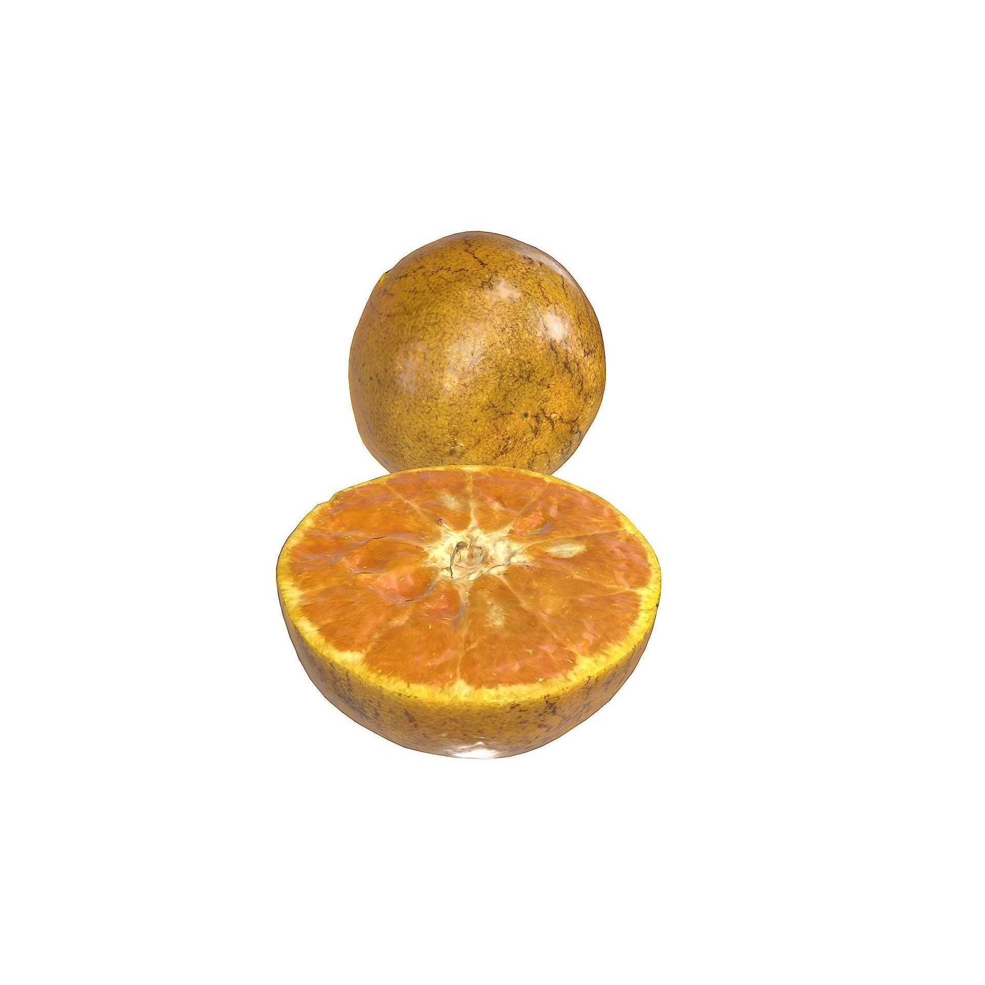 Orange 3D Model – Low Poly Fruit Asset, PBR Textures, Blender, FBX, OBJ - View 10