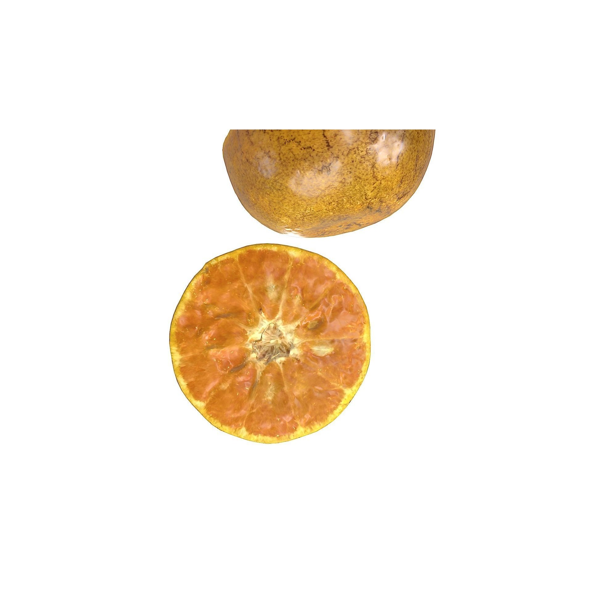 Orange 3D Model – Low Poly Fruit Asset, PBR Textures, Blender, FBX, OBJ - View 11