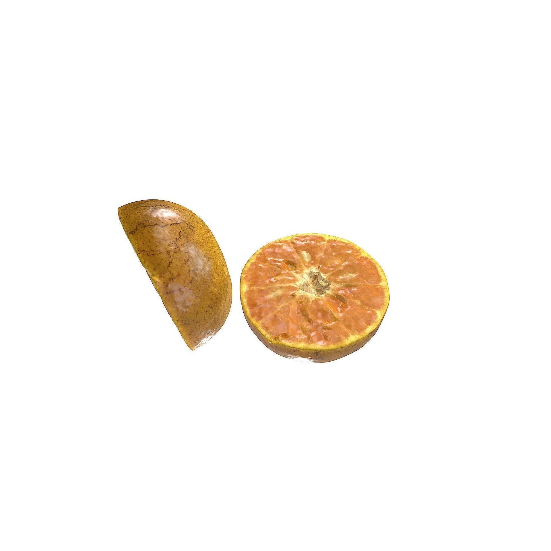Orange 3D Model – Low Poly Fruit Asset, PBR Textures, Blender, FBX, OBJ - View 12