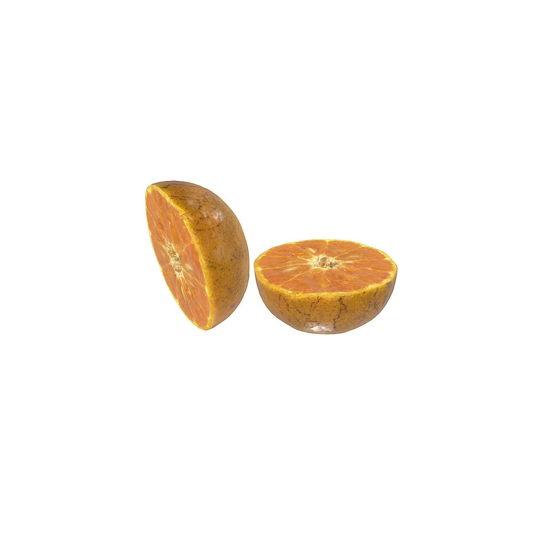 Orange 3D Model – Low Poly Fruit Asset, PBR Textures, Blender, FBX, OBJ - View 4