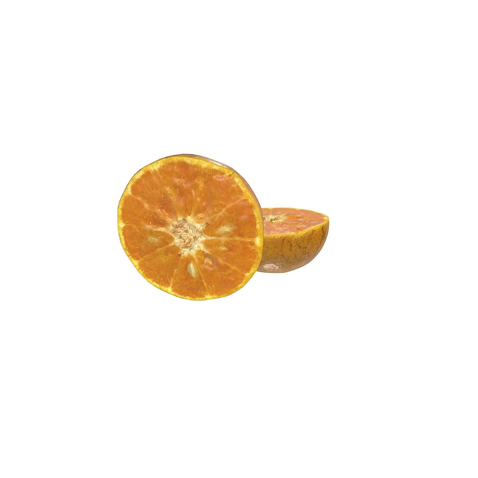 Orange 3D Model – Low Poly Fruit Asset, PBR Textures, Blender, FBX, OBJ - View 5