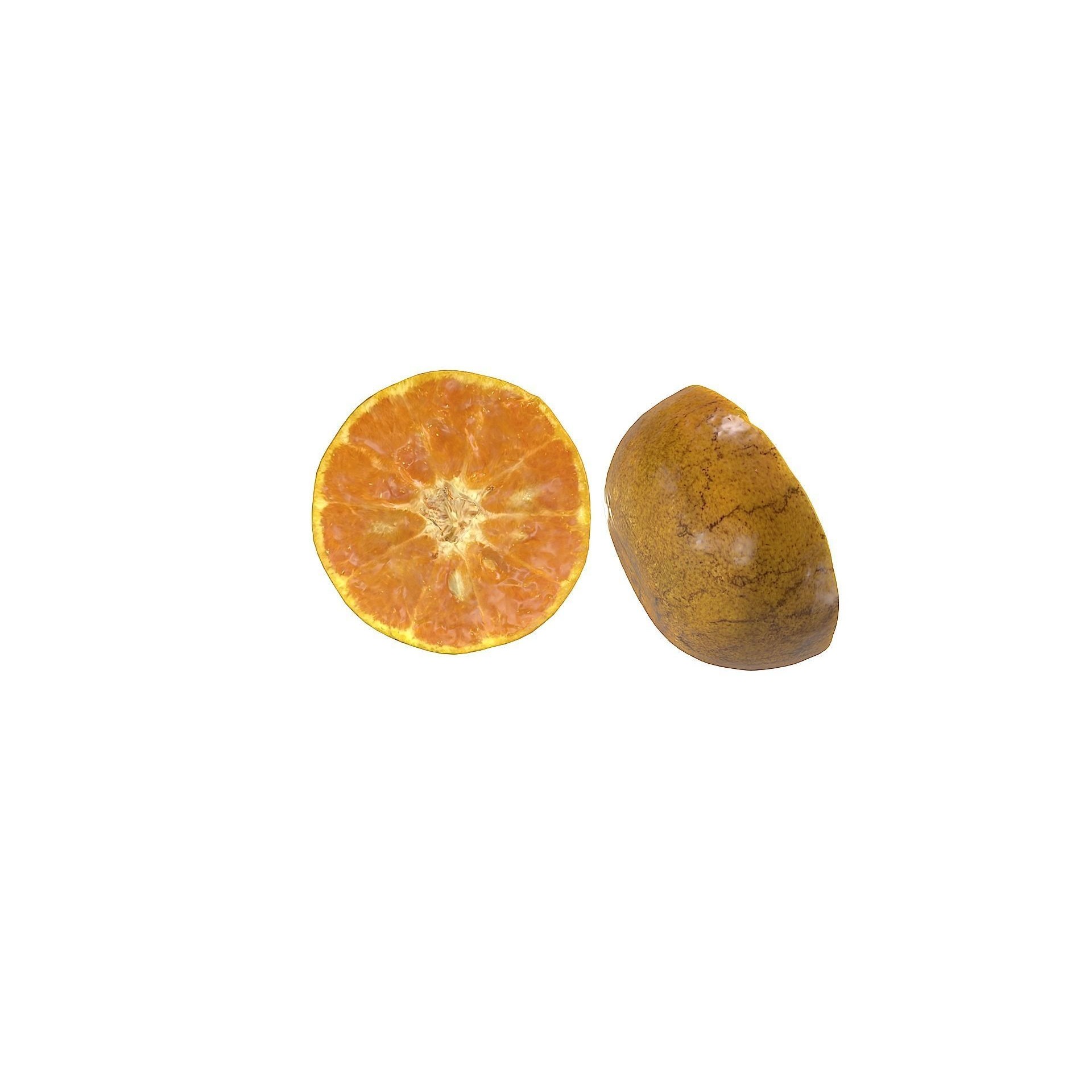 Orange 3D Model – Low Poly Fruit Asset, PBR Textures, Blender, FBX, OBJ - View 6