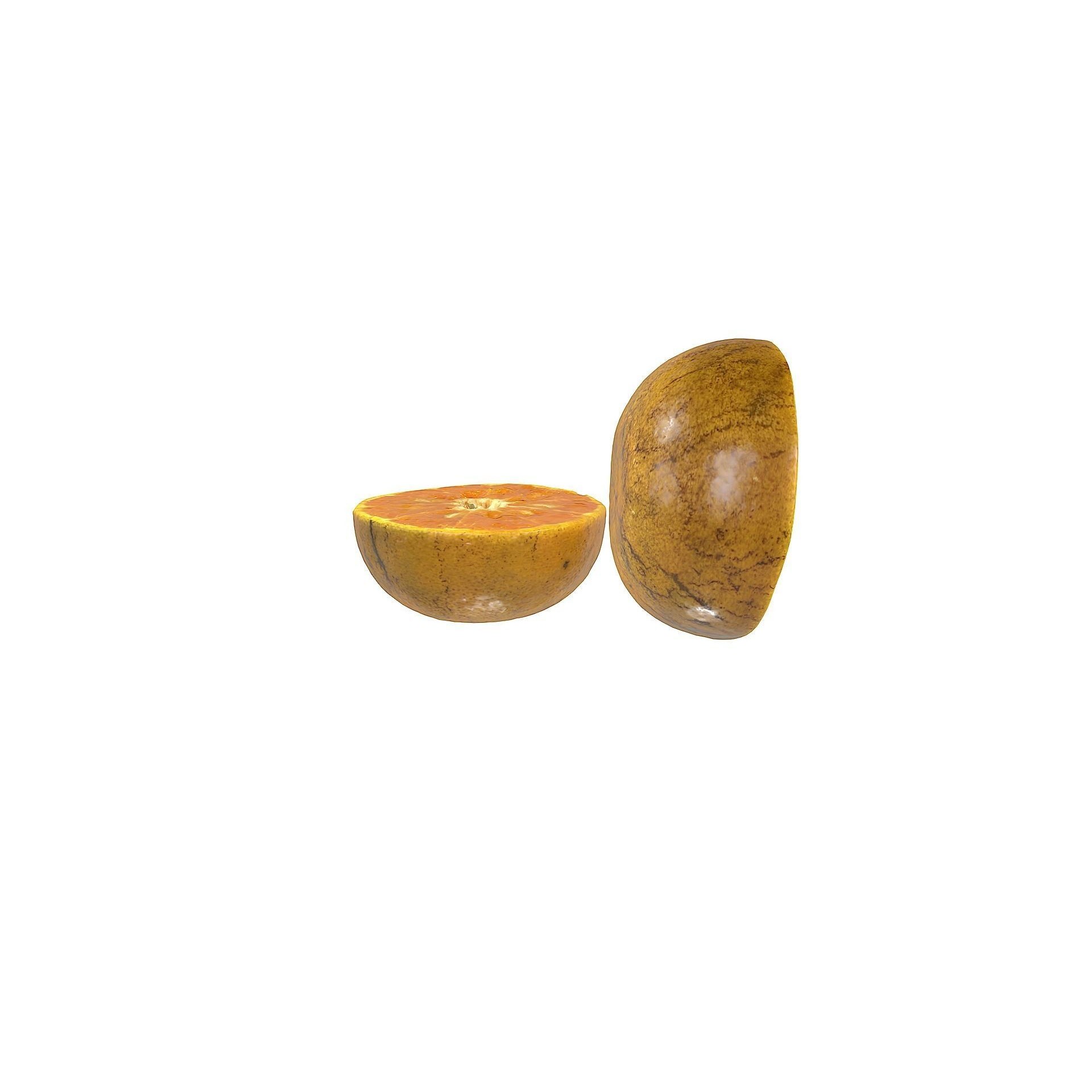 Orange 3D Model – Low Poly Fruit Asset, PBR Textures, Blender, FBX, OBJ - View 7