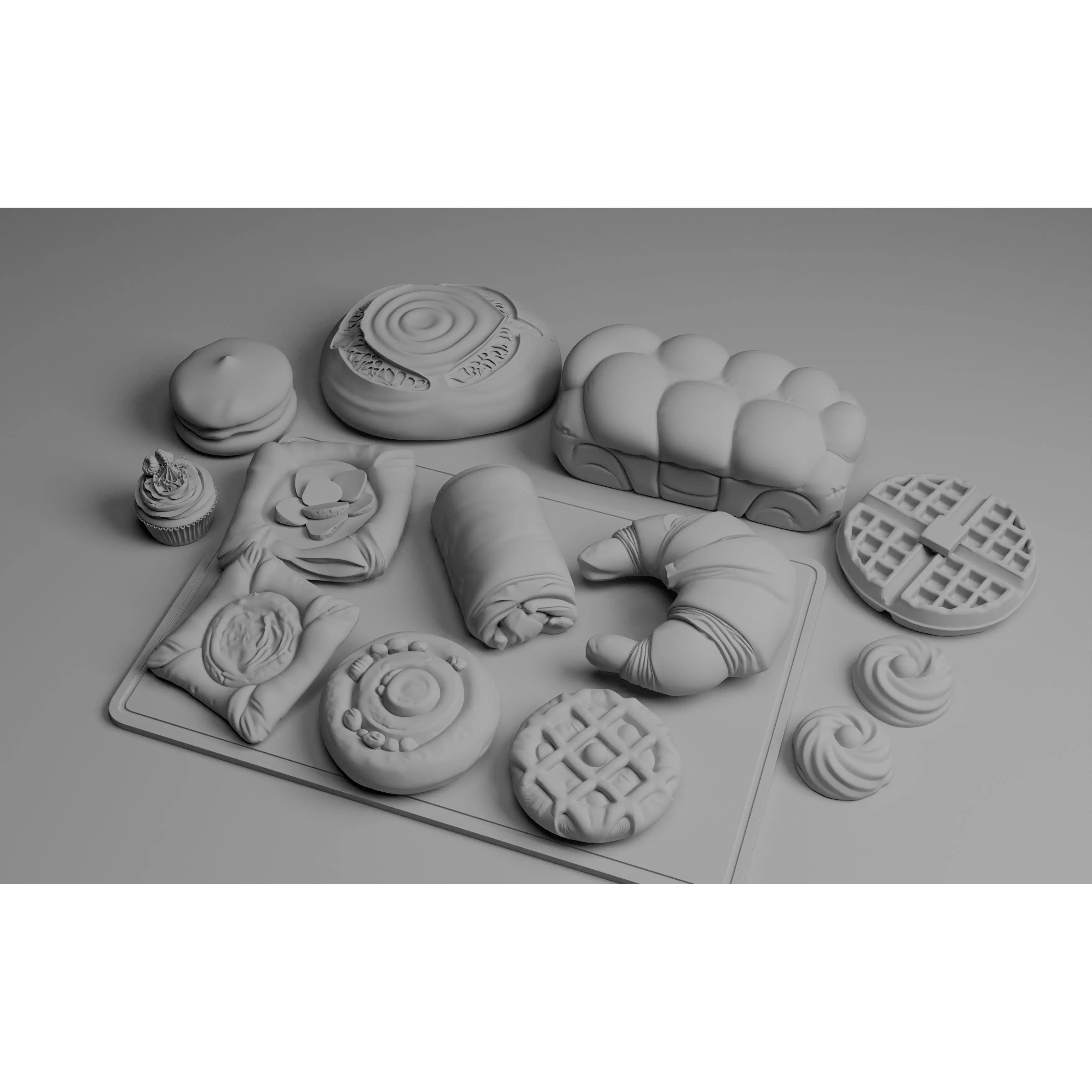 Ultra Realistic Bakery Pastry Set 3D Model – Low Poly PBR Asset, FBX - View 10
