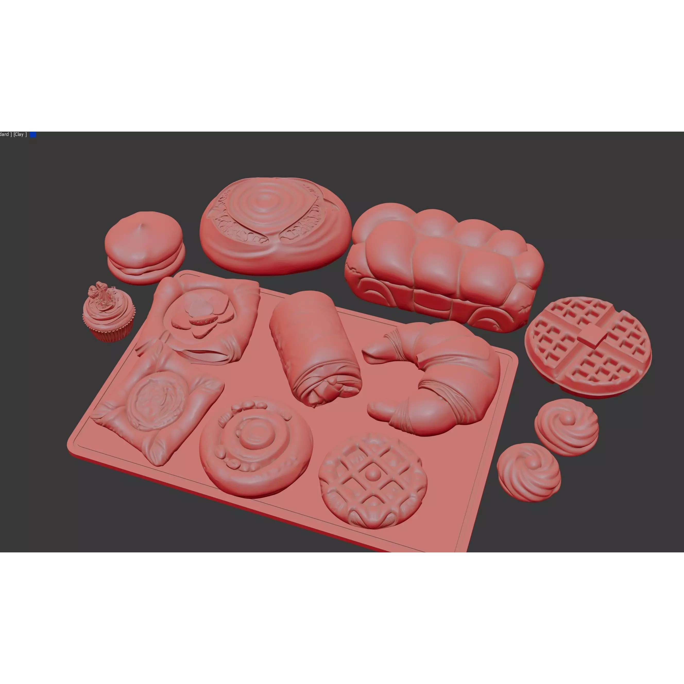 Ultra Realistic Bakery Pastry Set 3D Model – Low Poly PBR Asset, FBX - View 11