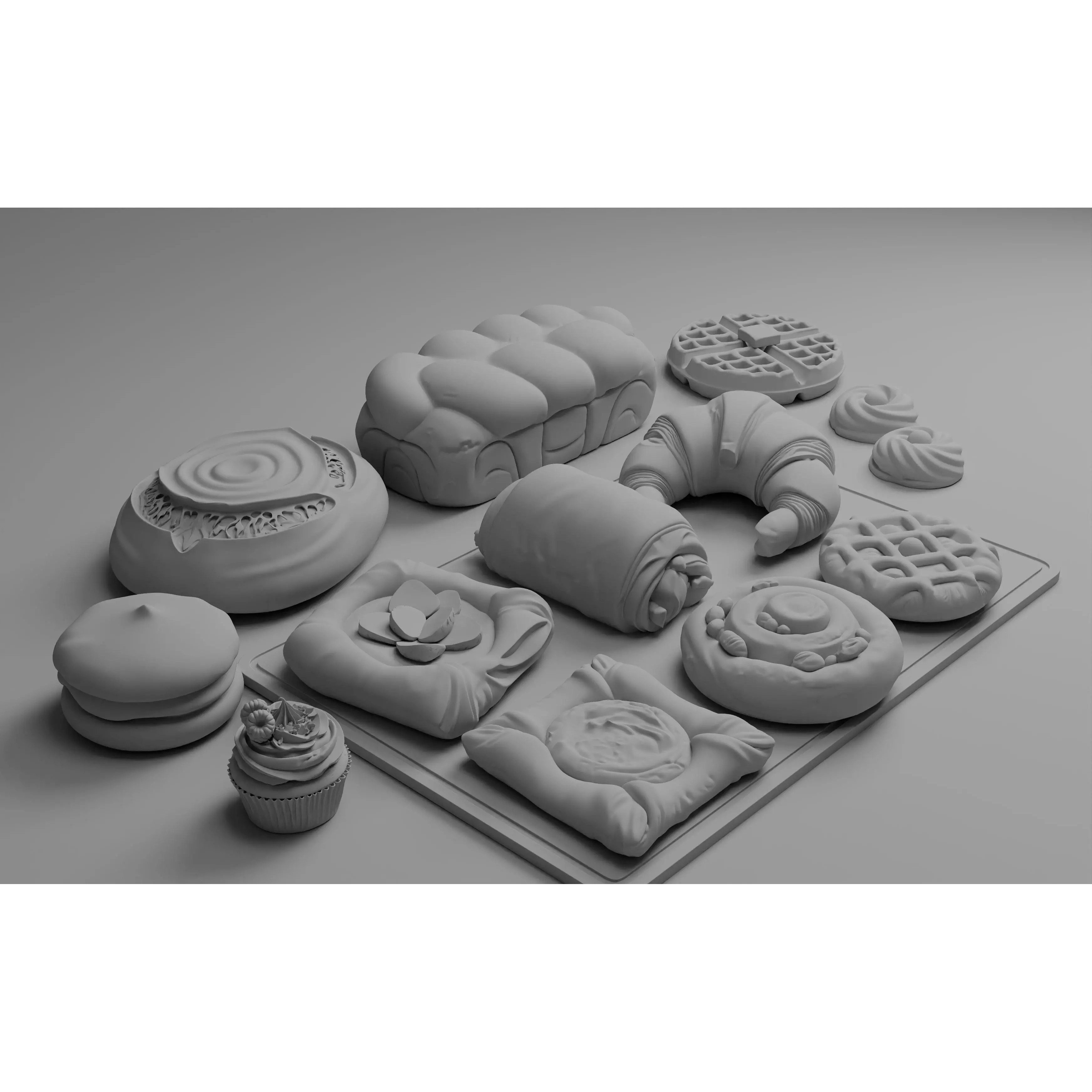Ultra Realistic Bakery Pastry Set 3D Model – Low Poly PBR Asset, FBX - View 13