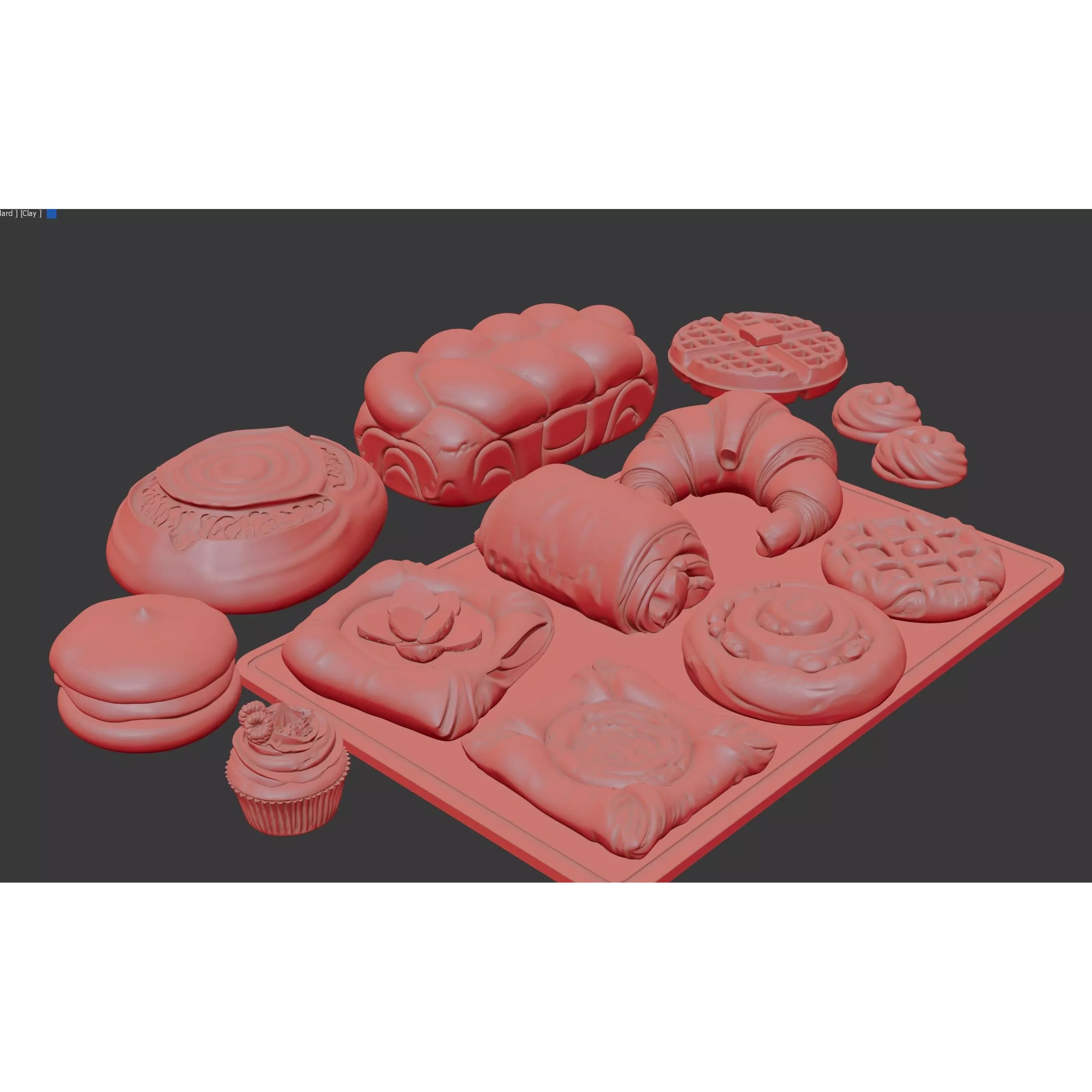 Ultra Realistic Bakery Pastry Set 3D Model – Low Poly PBR Asset, FBX - View 14