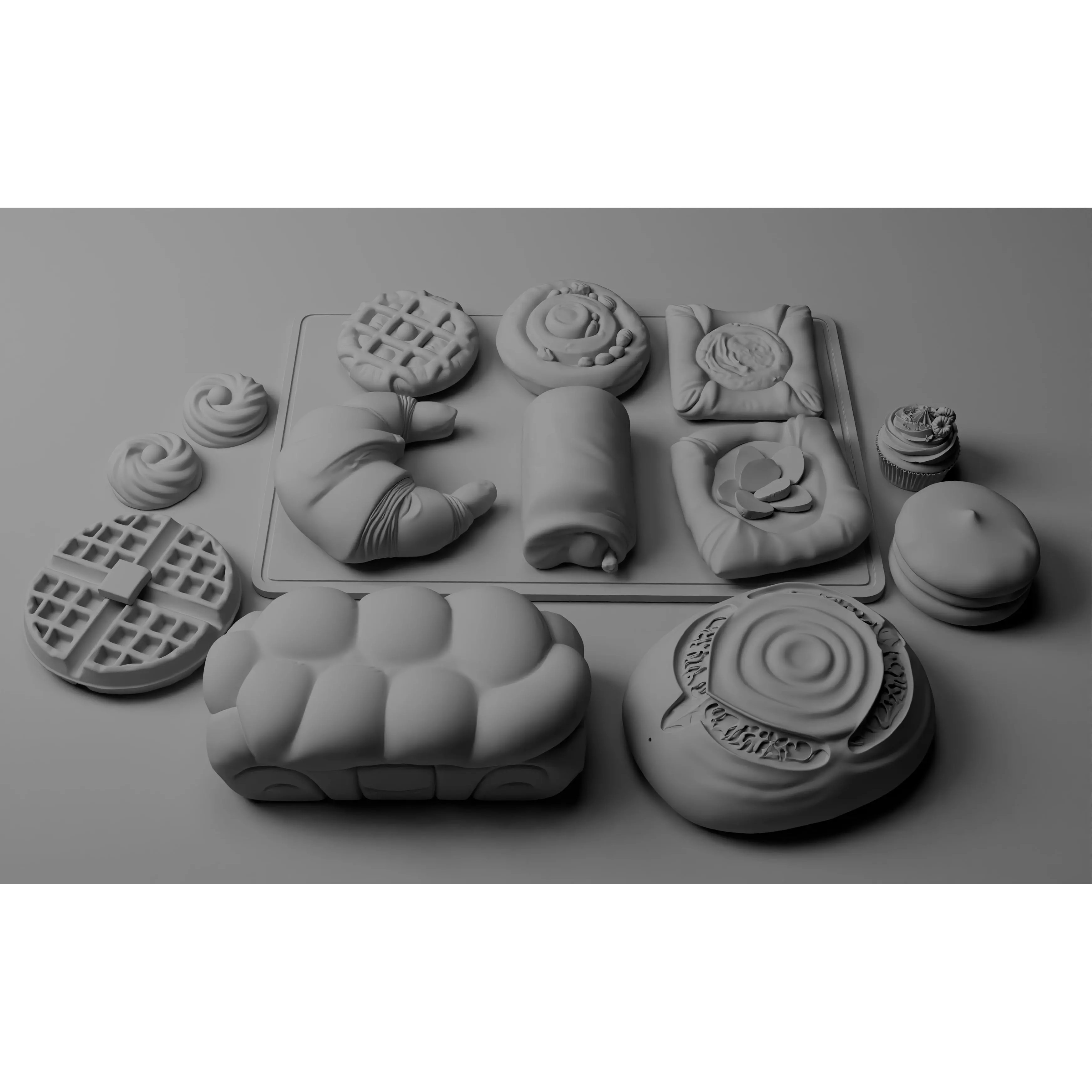 Ultra Realistic Bakery Pastry Set 3D Model – Low Poly PBR Asset, FBX - View 15