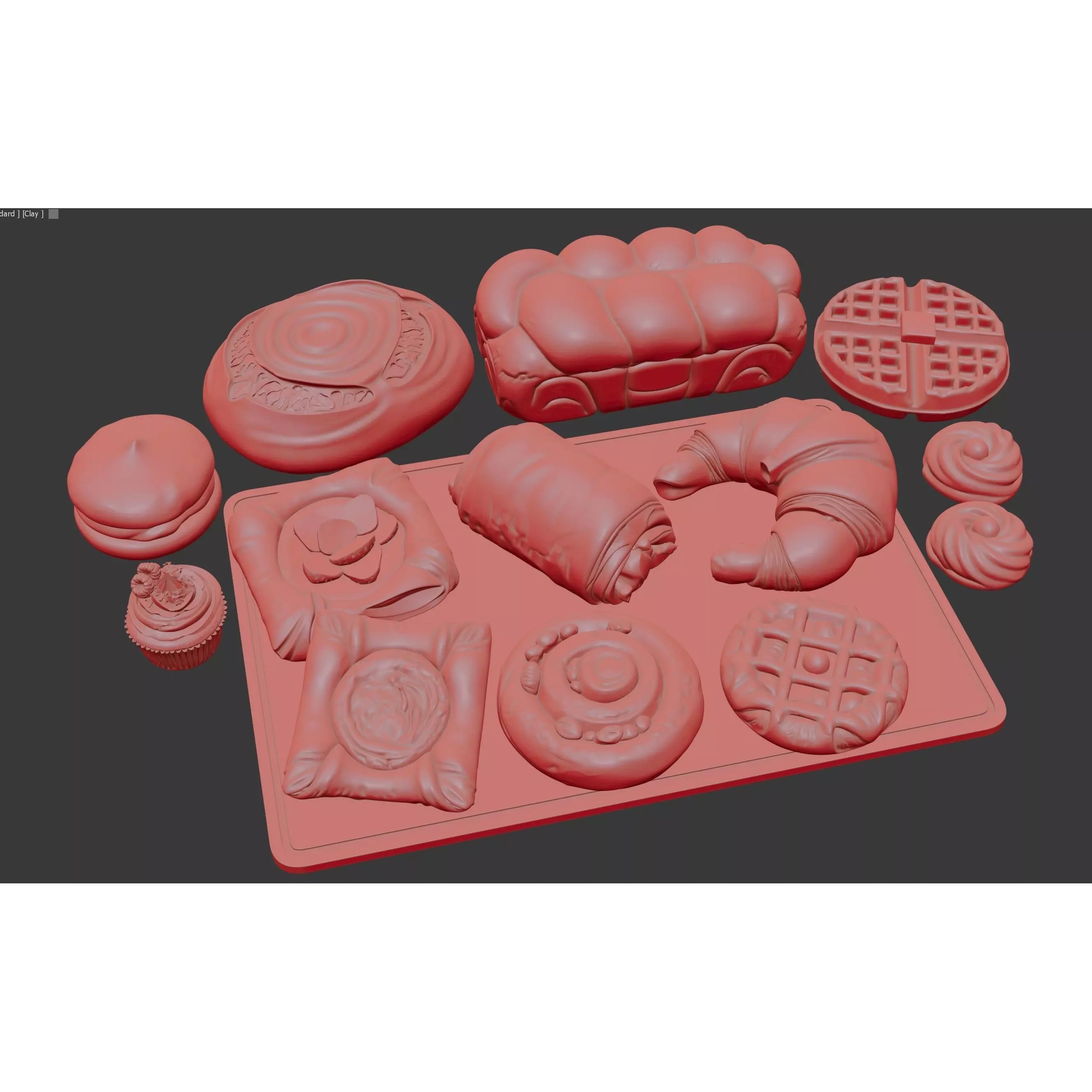Ultra Realistic Bakery Pastry Set 3D Model – Low Poly PBR Asset, FBX - View 17