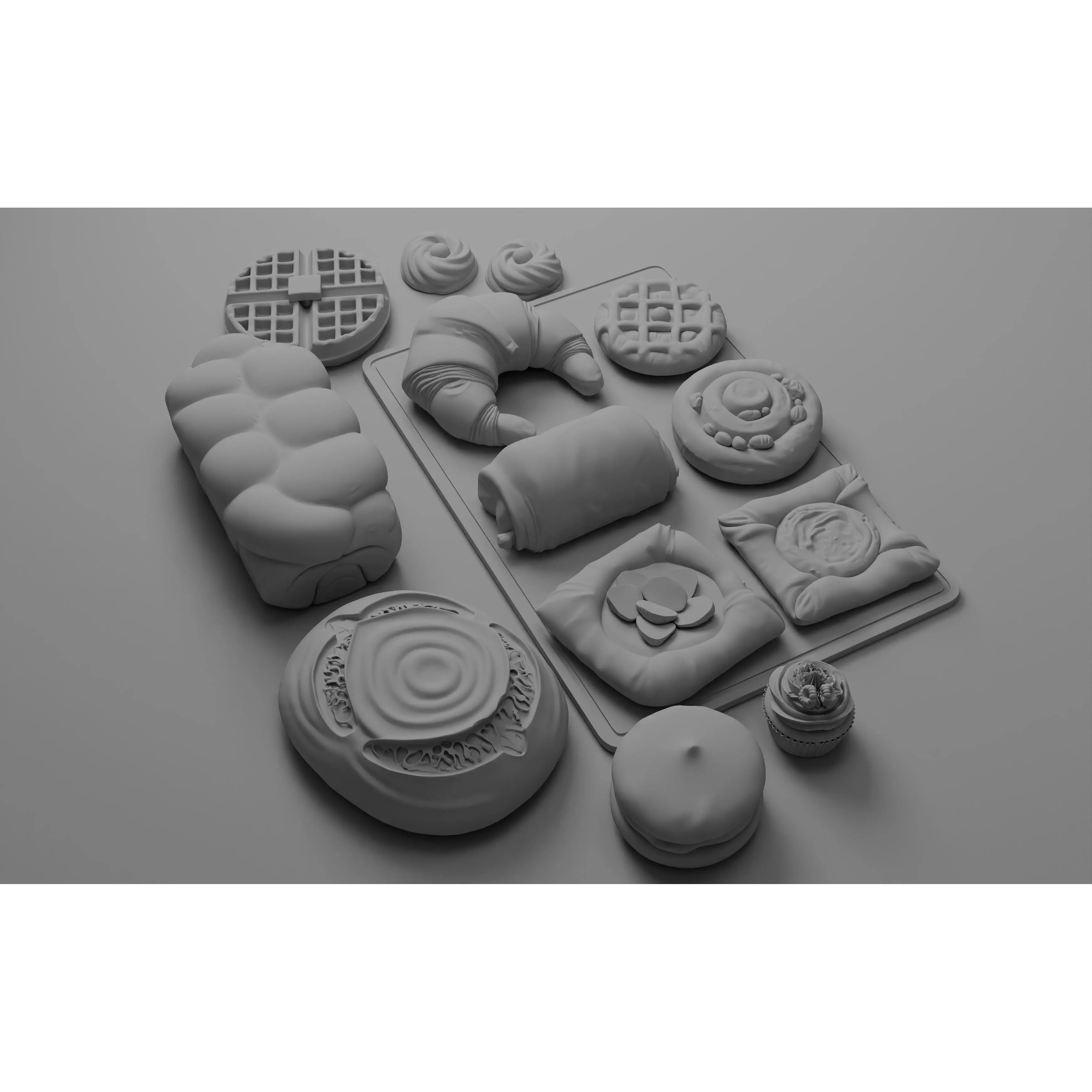 Ultra Realistic Bakery Pastry Set 3D Model – Low Poly PBR Asset, FBX - View 18