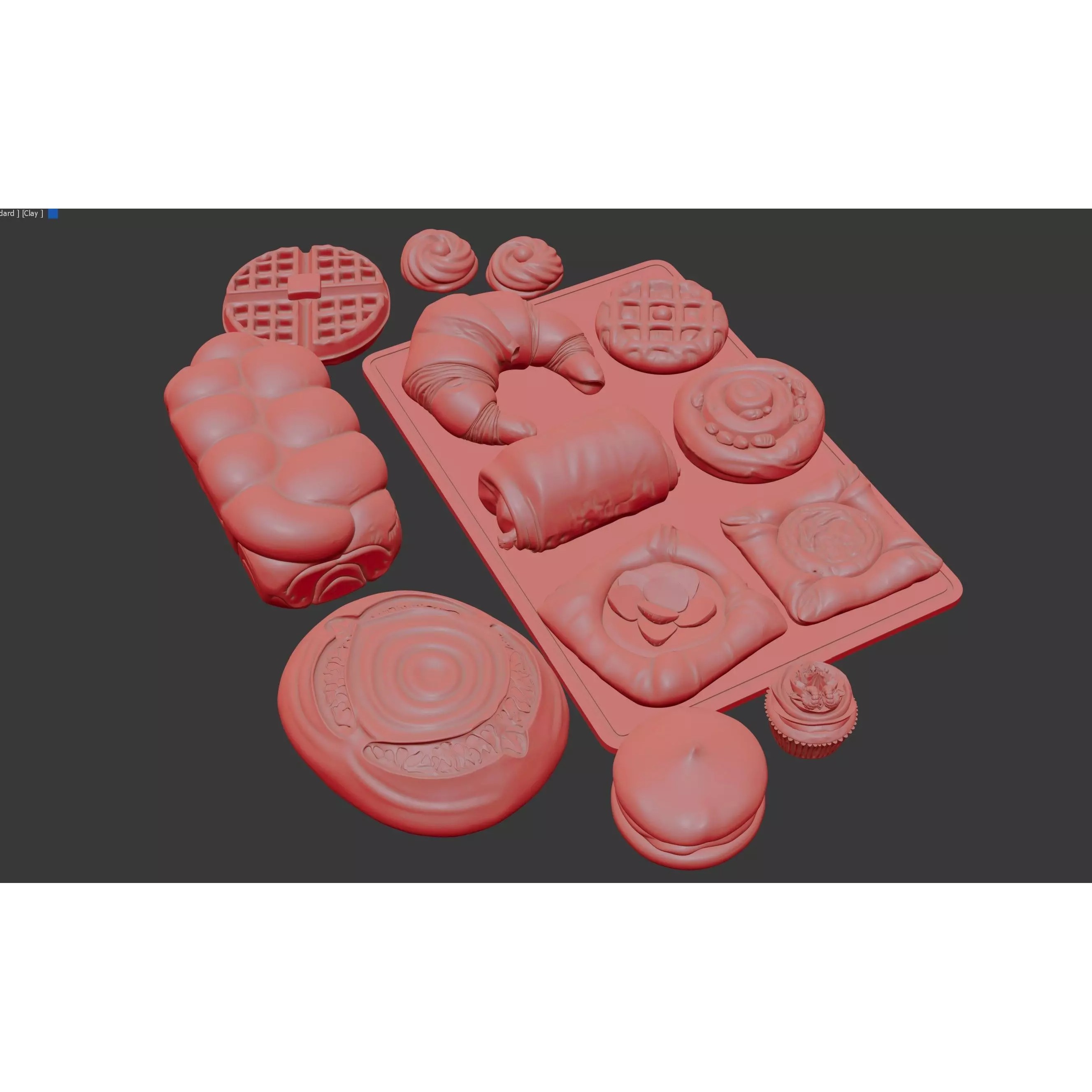 Ultra Realistic Bakery Pastry Set 3D Model – Low Poly PBR Asset, FBX - View 19