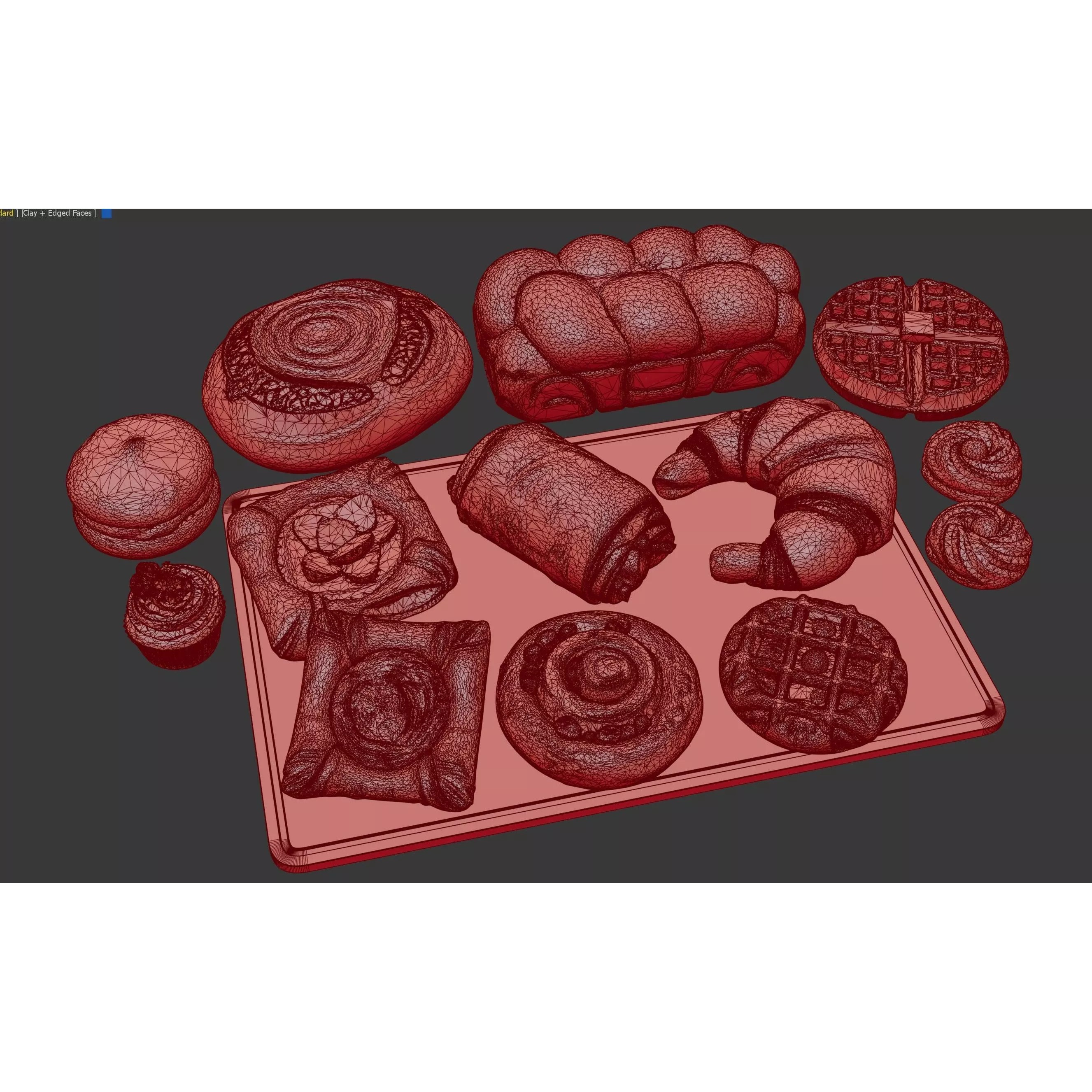 Ultra Realistic Bakery Pastry Set 3D Model – Low Poly PBR Asset, FBX - View 20