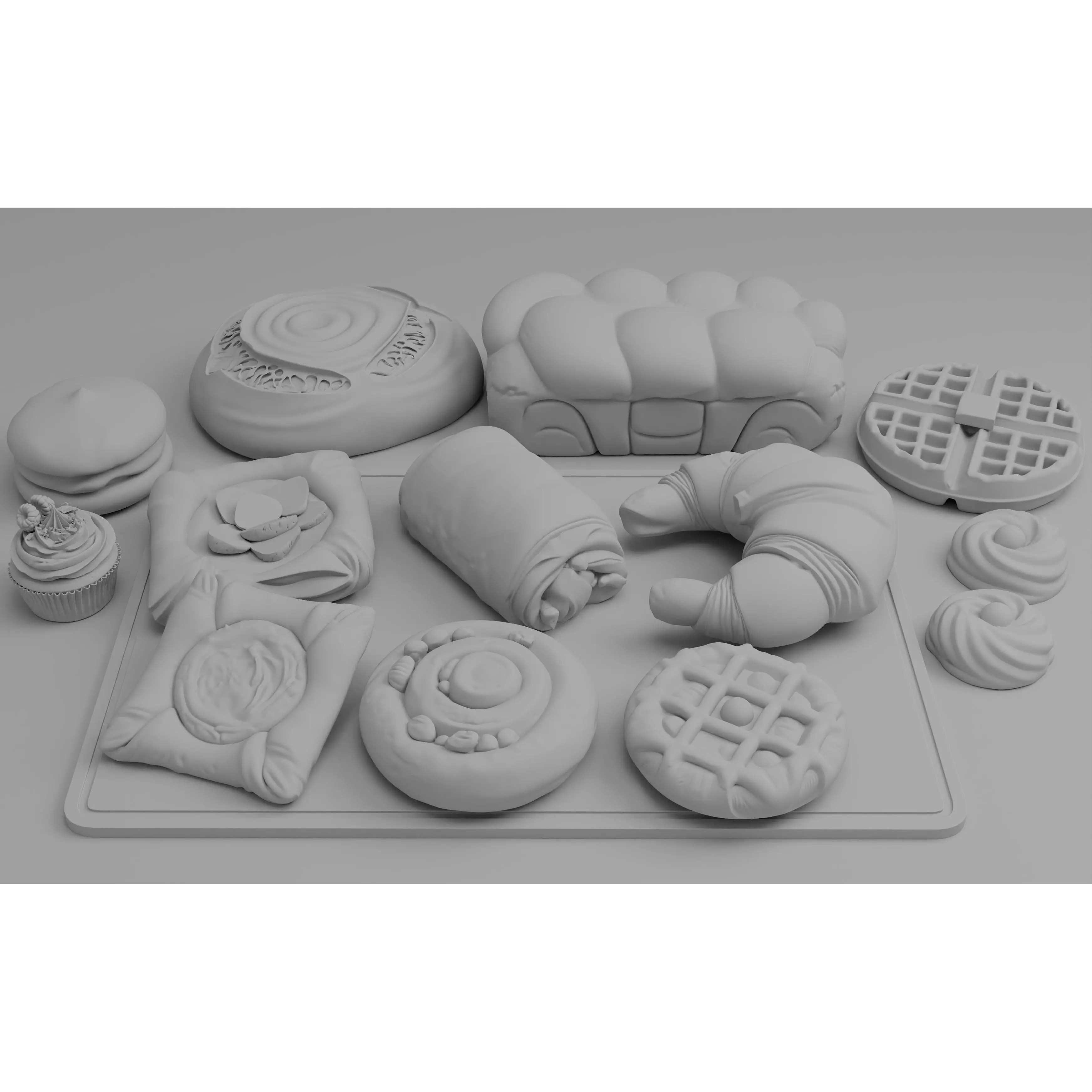 Ultra Realistic Bakery Pastry Set 3D Model – Low Poly PBR Asset, FBX - View 21