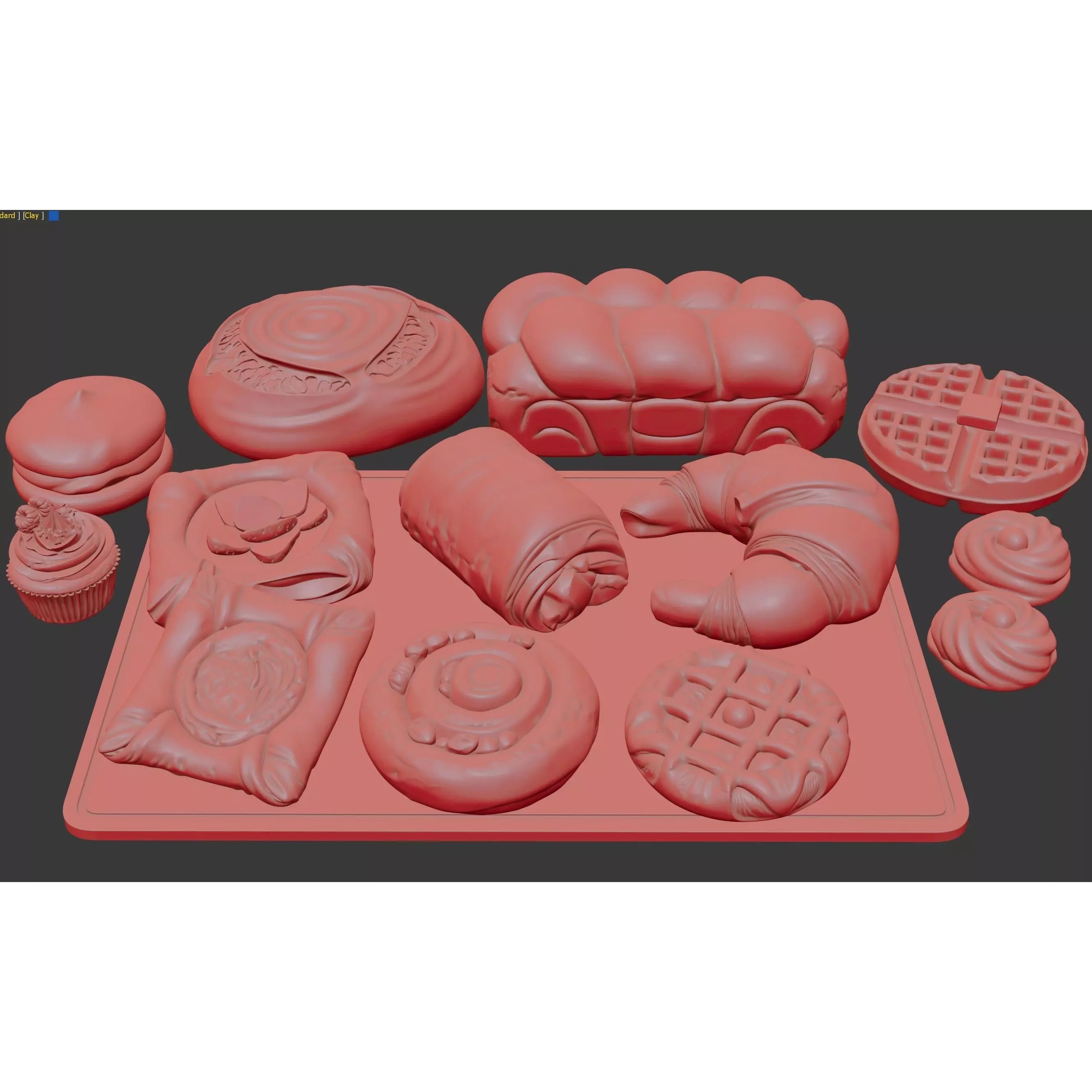 Ultra Realistic Bakery Pastry Set 3D Model – Low Poly PBR Asset, FBX - View 22