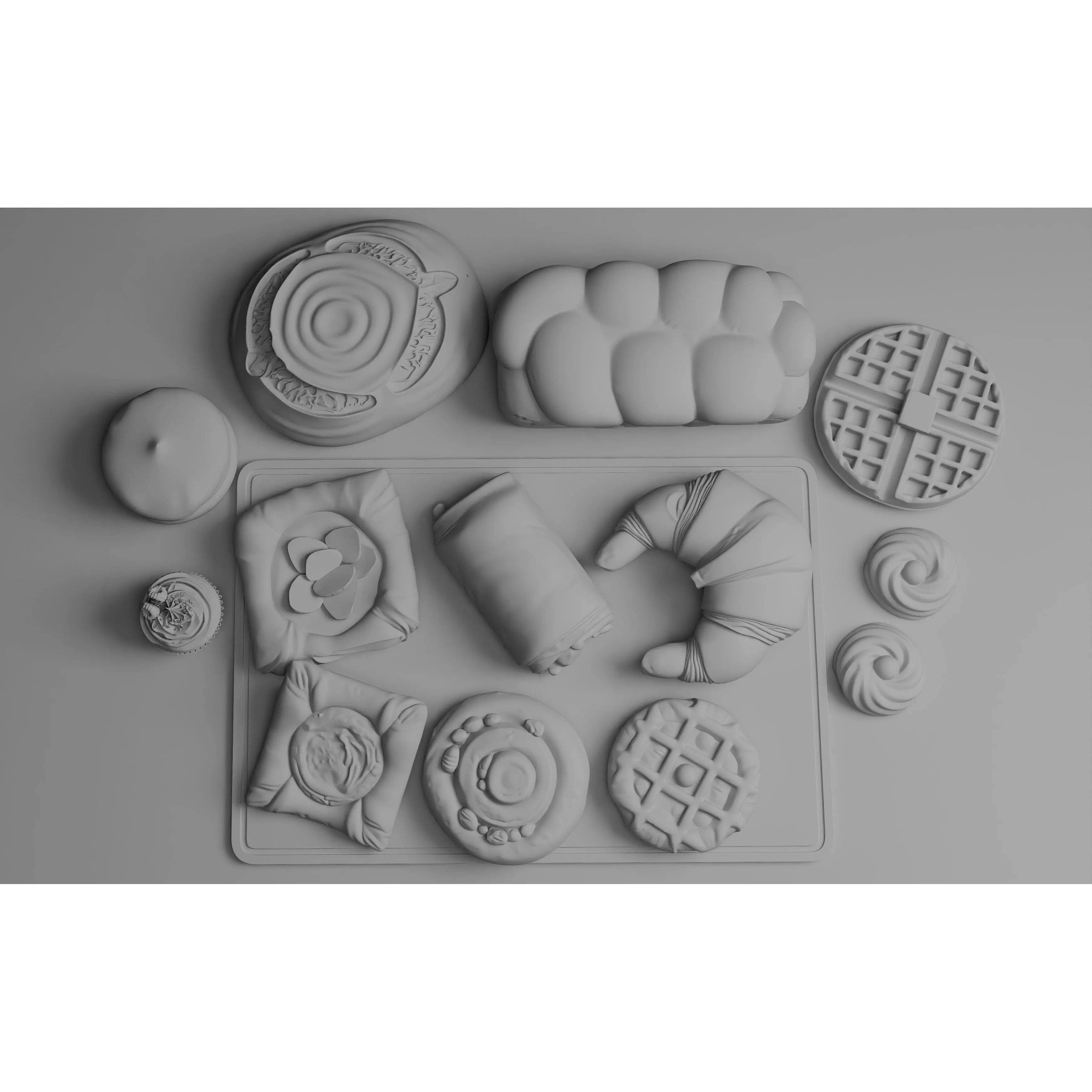 Ultra Realistic Bakery Pastry Set 3D Model – Low Poly PBR Asset, FBX - View 23
