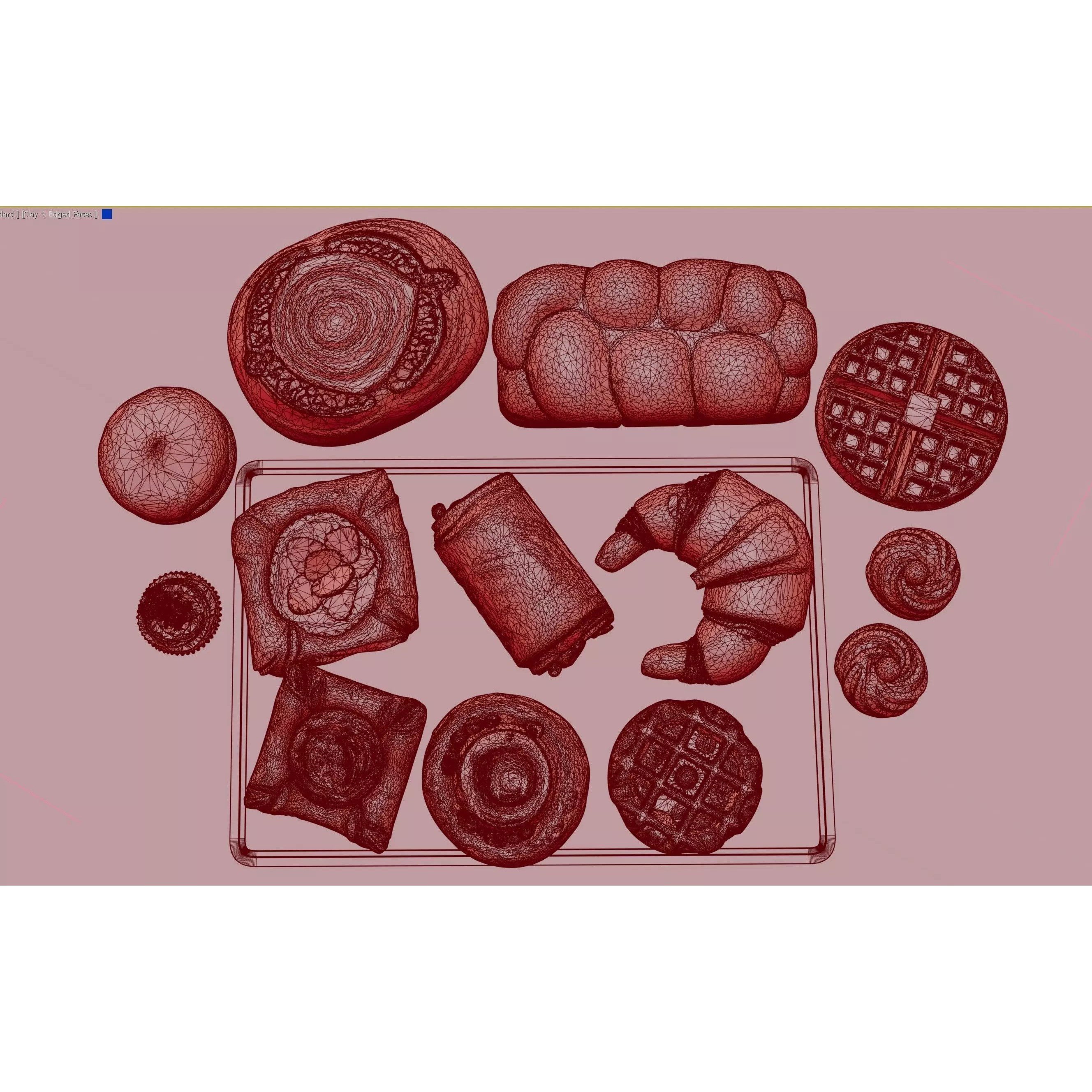 Ultra Realistic Bakery Pastry Set 3D Model – Low Poly PBR Asset, FBX - View 9