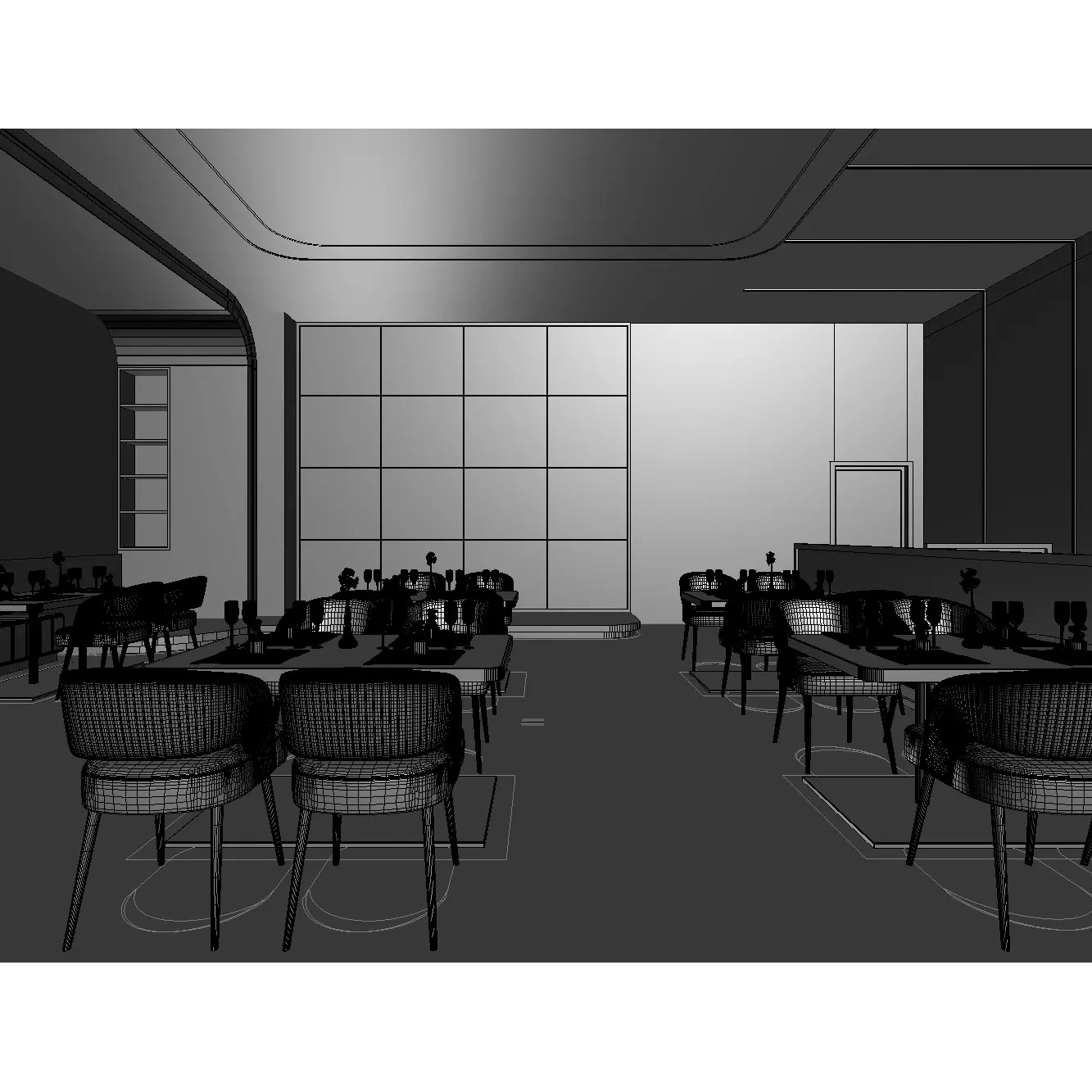 Contemporary Lounge Bar 3D Model – Modern Restaurant Interior, OBJ/FBX