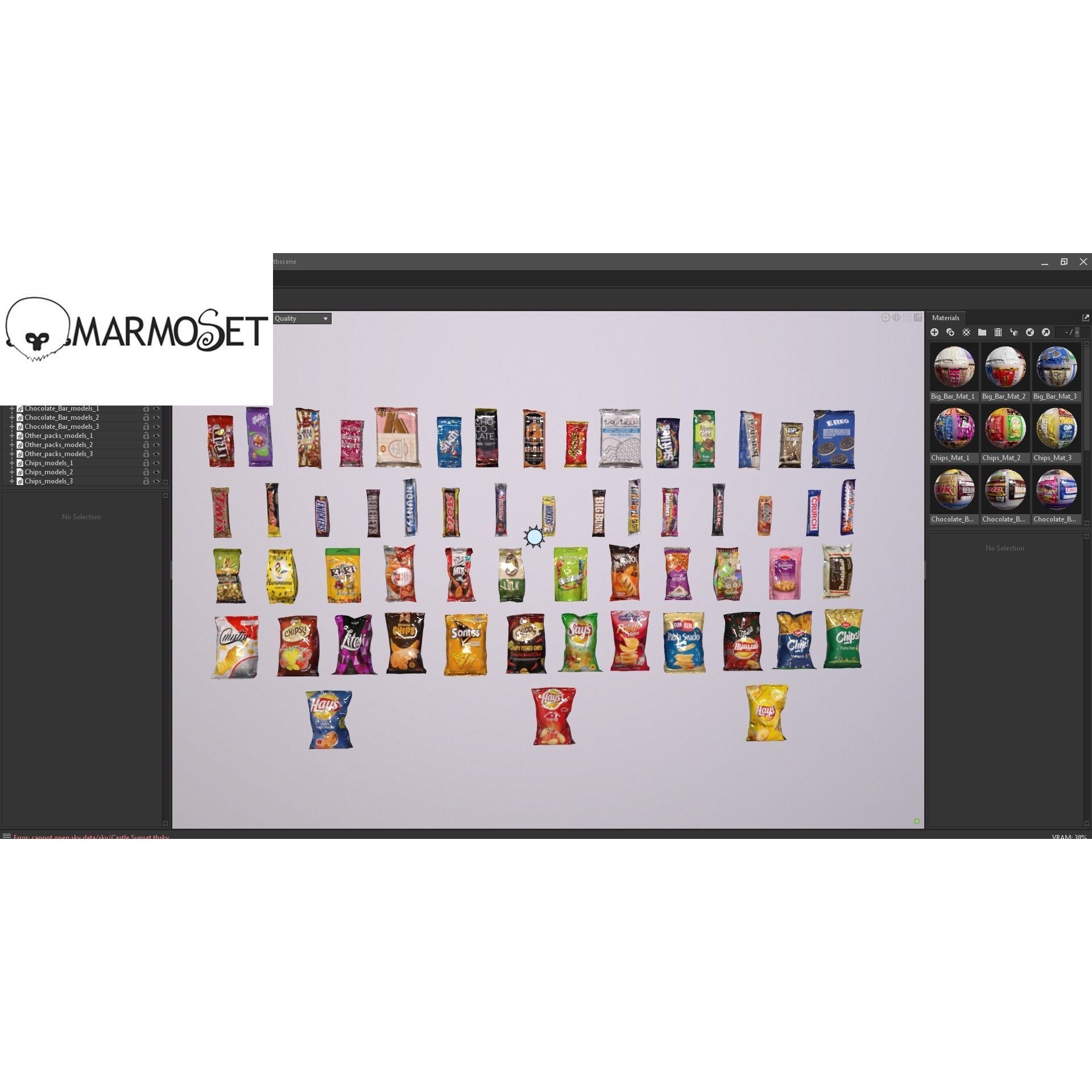 Snack Bars Packages 3D Model – Low Poly Game Asset, PBR Textures - View 17