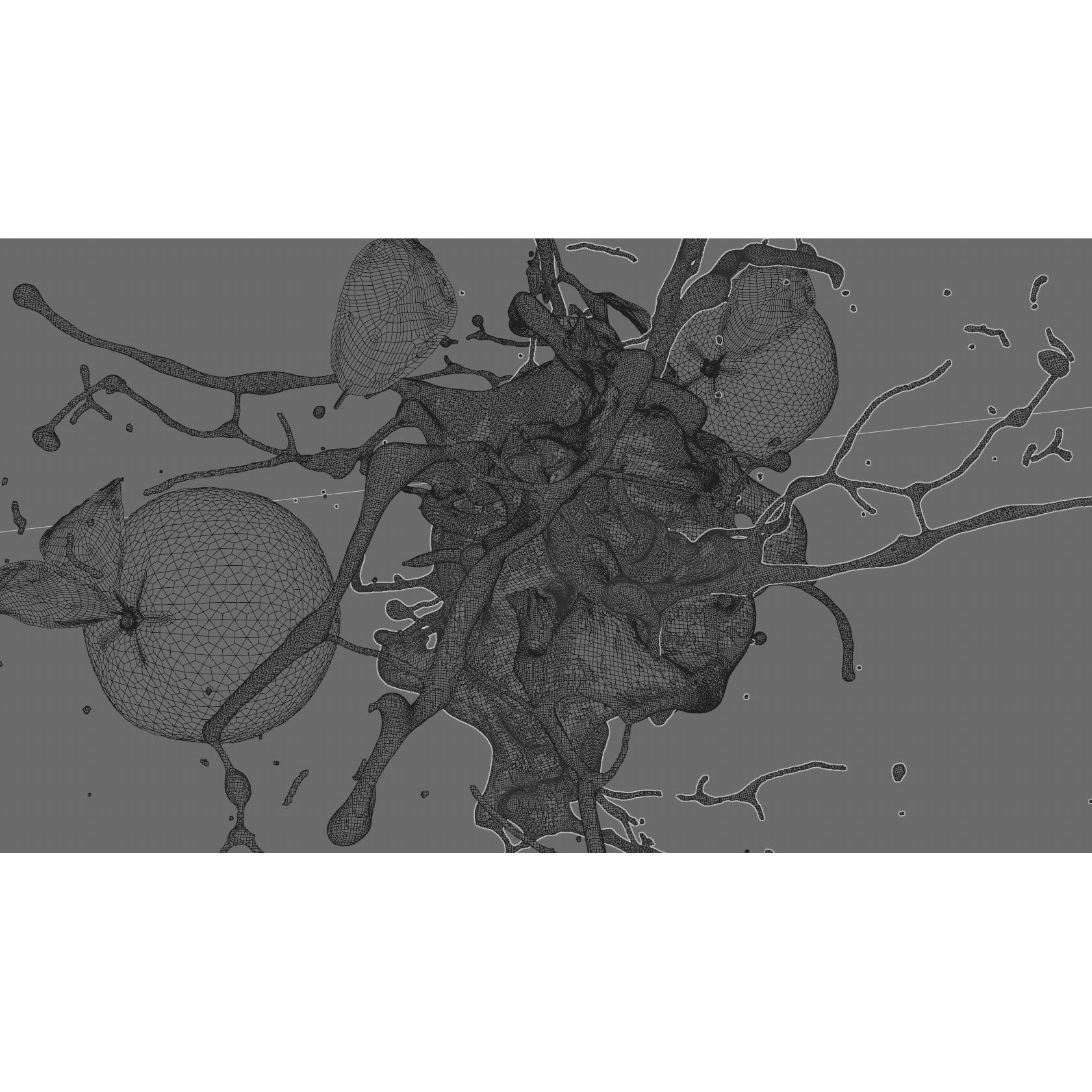 Orange Splash 3D Model – Animated Fluid Asset, Alembic Format - View 6