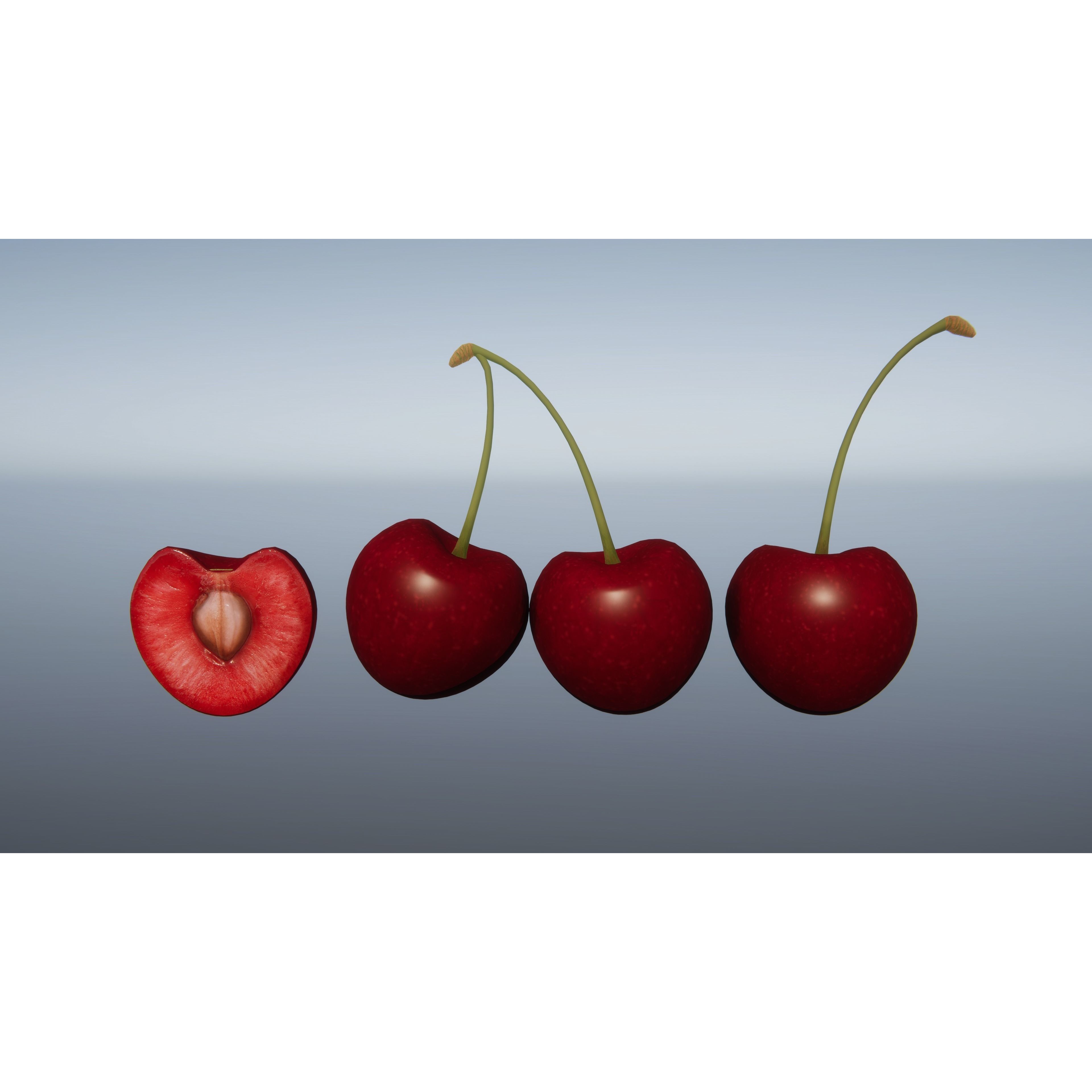 Berries and Cherries 3D Model – High Quality PBR Fruit Assets, FBX - View 16