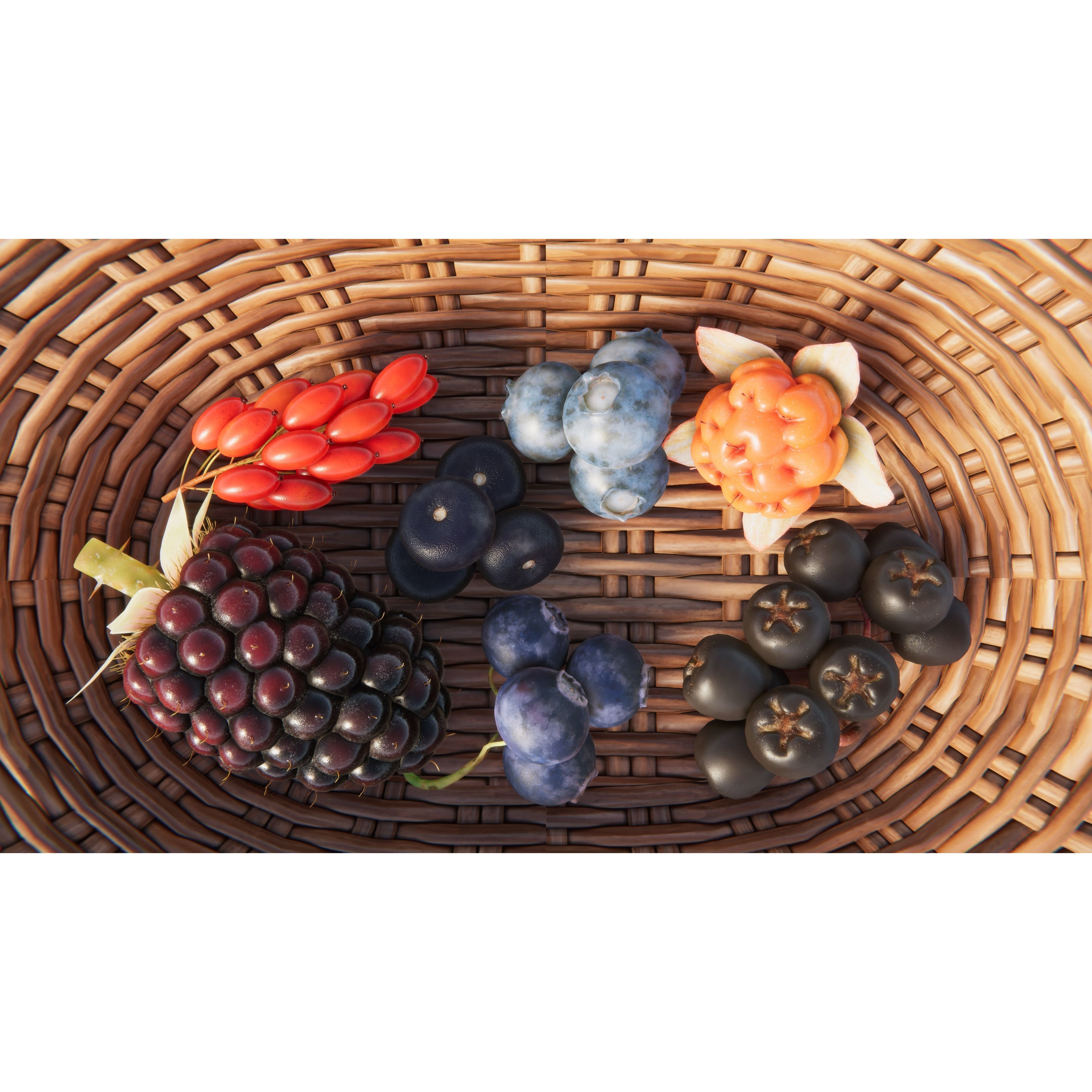 Berries and Cherries 3D Model – High Quality PBR Fruit Assets, FBX - View 5