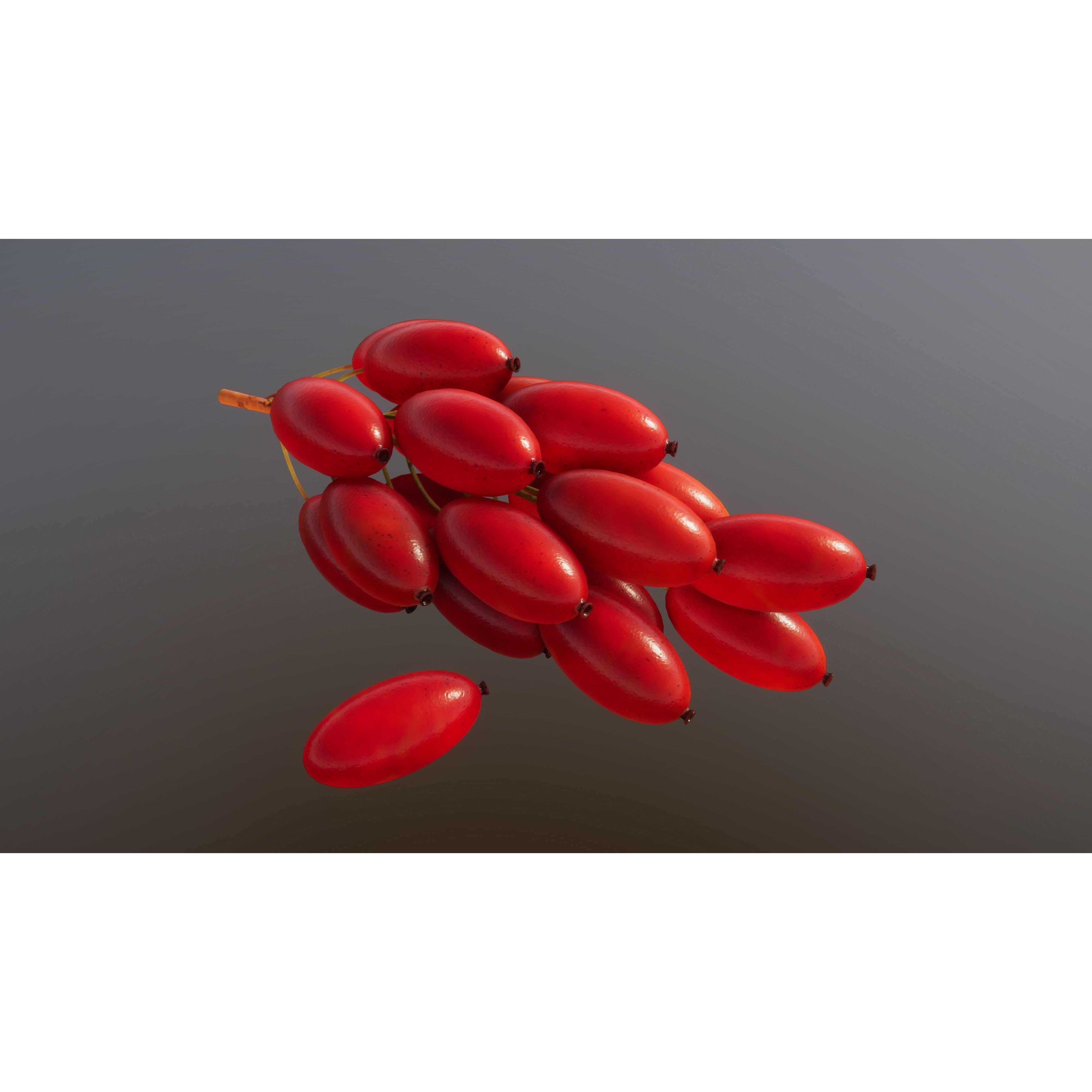 Berries and Cherries 3D Model – High Quality PBR Fruit Assets, FBX - View 7