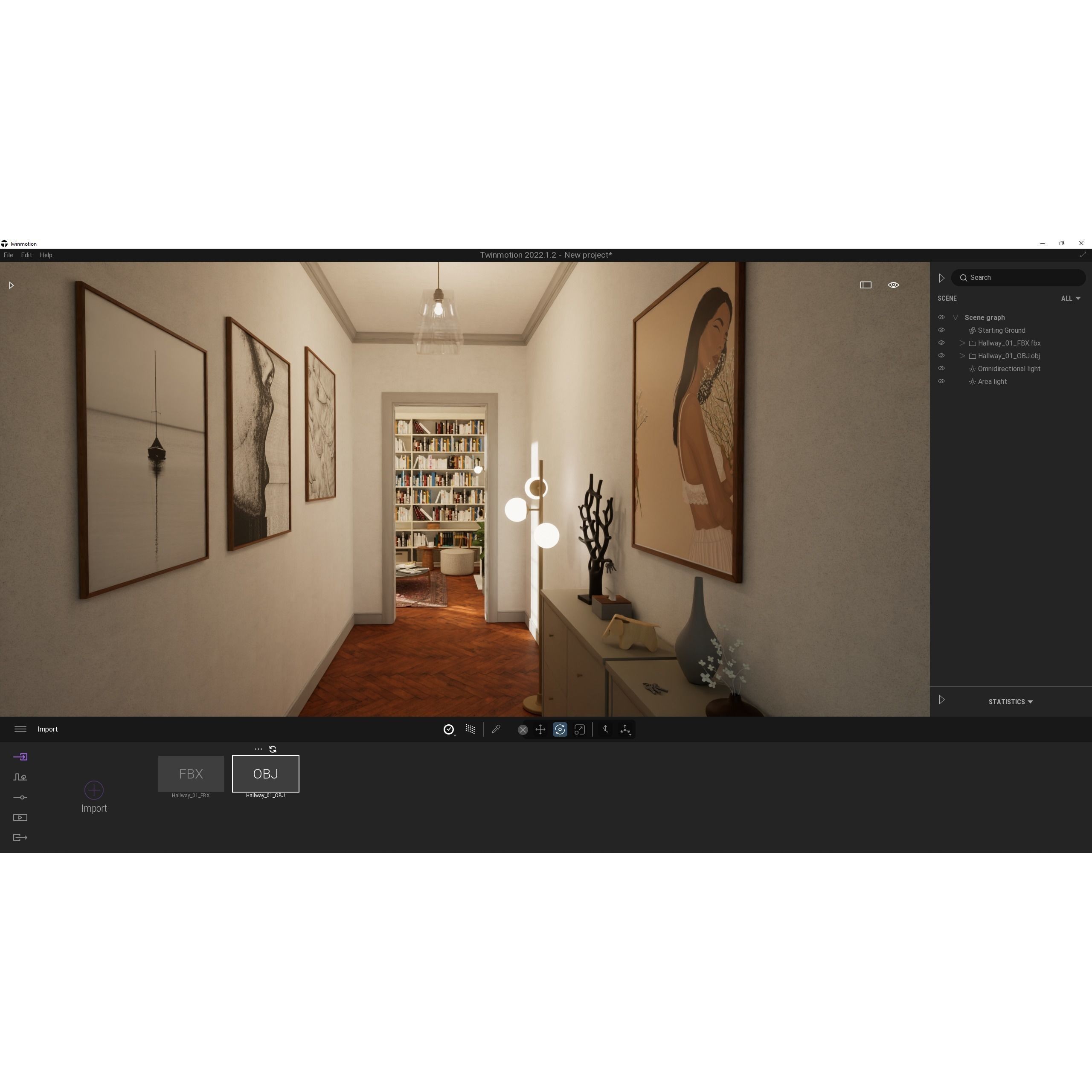 French Hallway and Reading Room - Game-Ready 3D Model - View 13