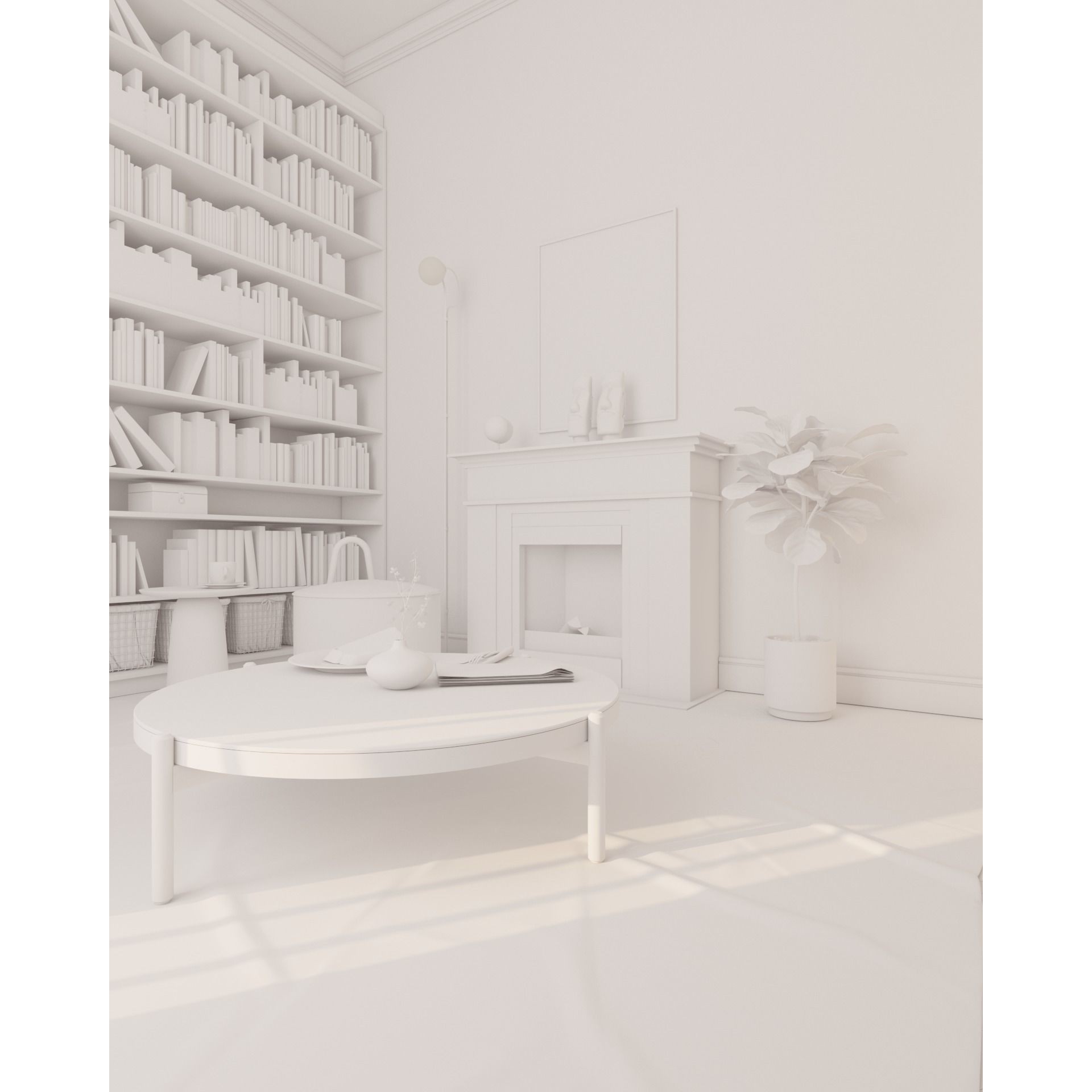 French Hallway and Reading Room - Game-Ready 3D Model - View 21