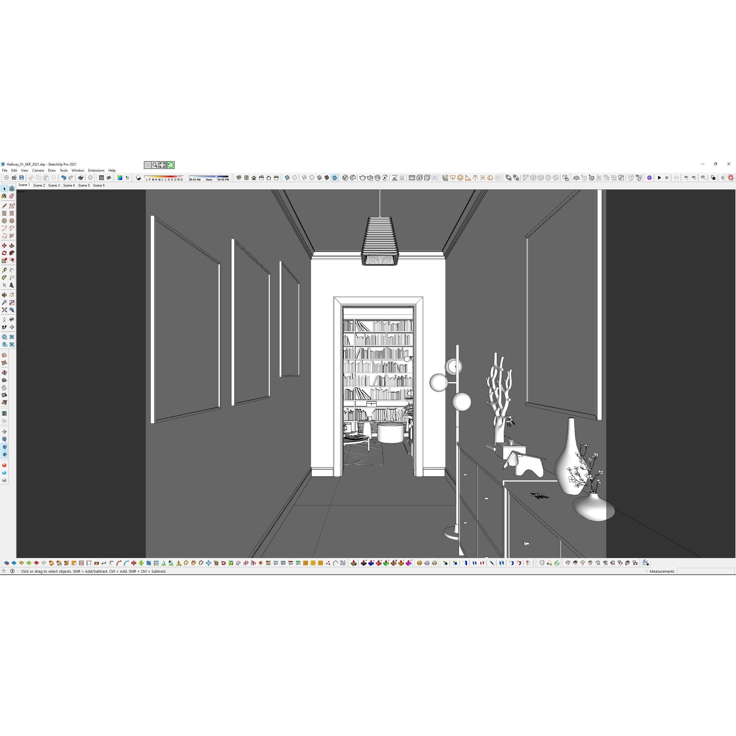 French Hallway and Reading Room - Game-Ready 3D Model - View 22