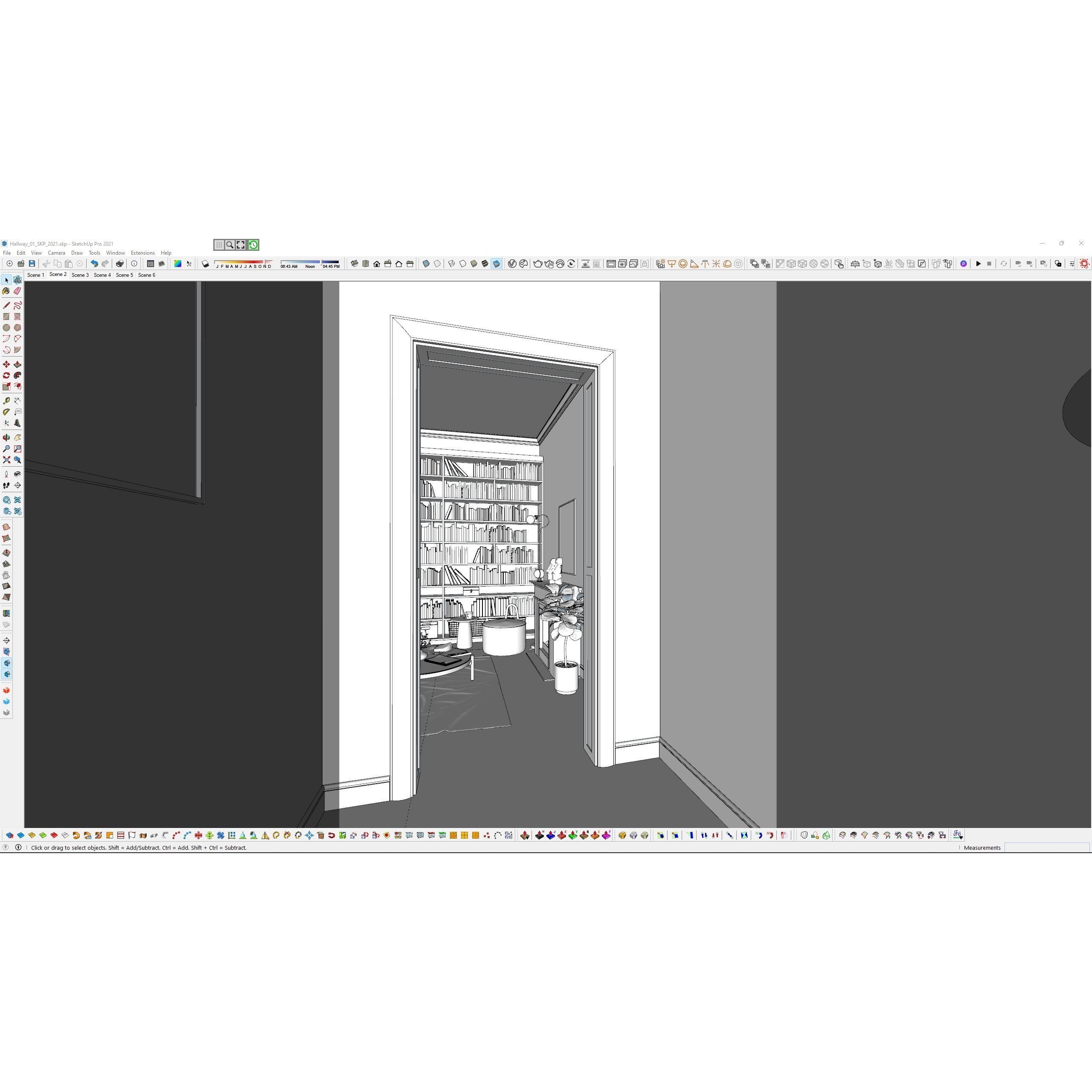 French Hallway and Reading Room - Game-Ready 3D Model - View 23